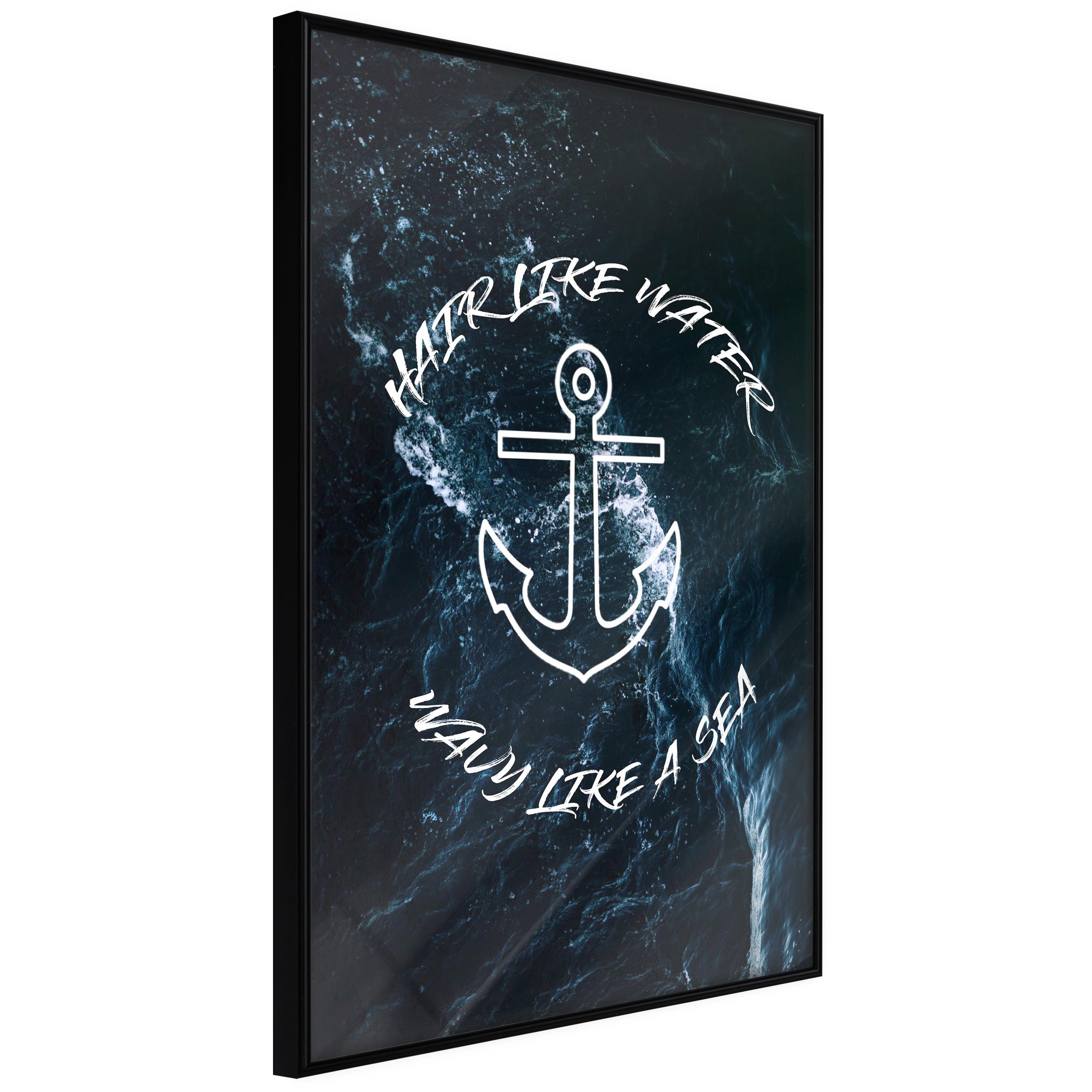 Sort Plakat Hair Like Water Wavy Like Sea Ramme - Boligcenter Plakater  - 5904419701914