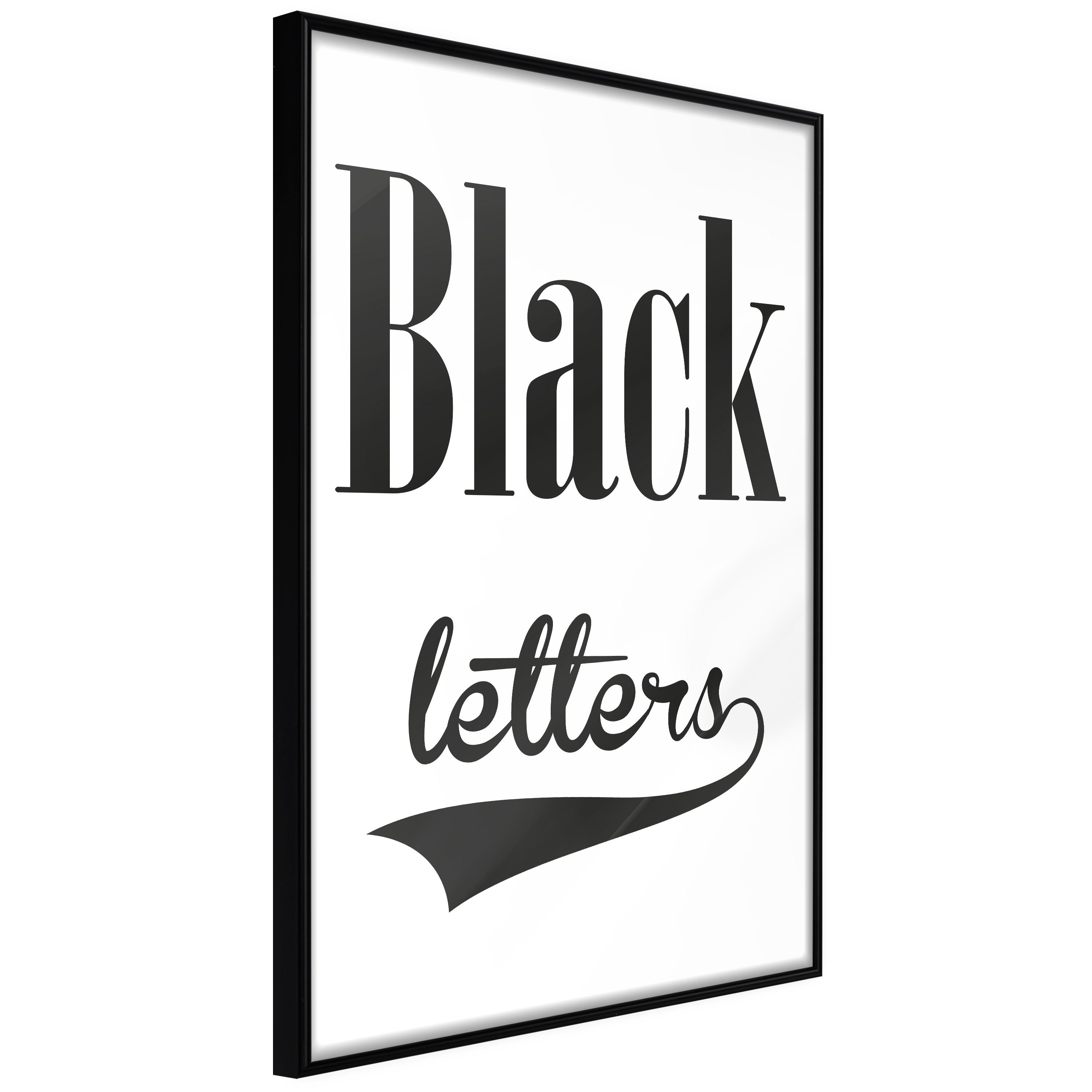 Sort Plakat Black Letters Ramme - Boligcenter Plakater  - 5901493691766