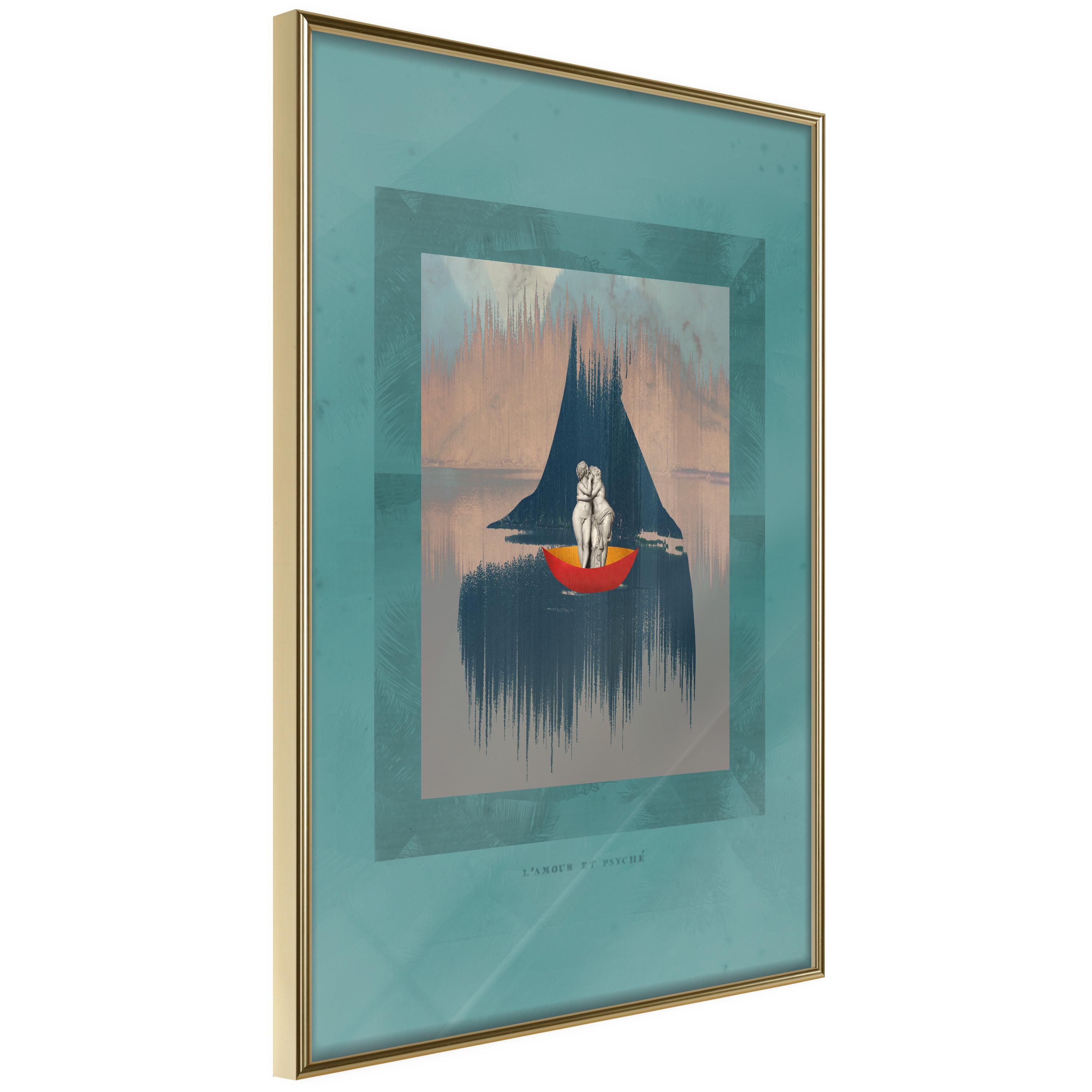 Plakat Couple Boat Guldramme - Boligcenter Plakater - 5903617087394