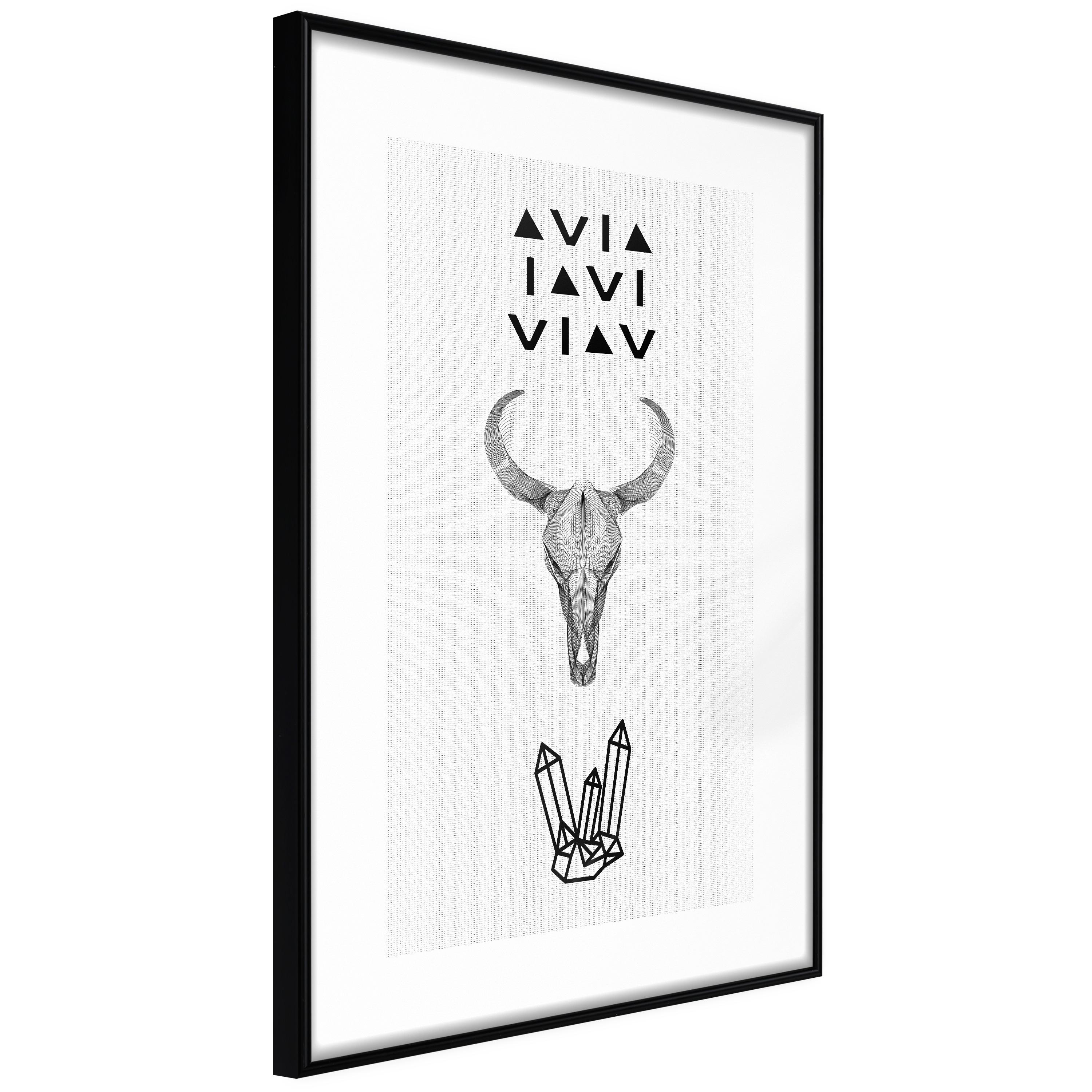 Sort Plakat Animal Skull Ramme - Boligcenter Plakater  - 5903617108372