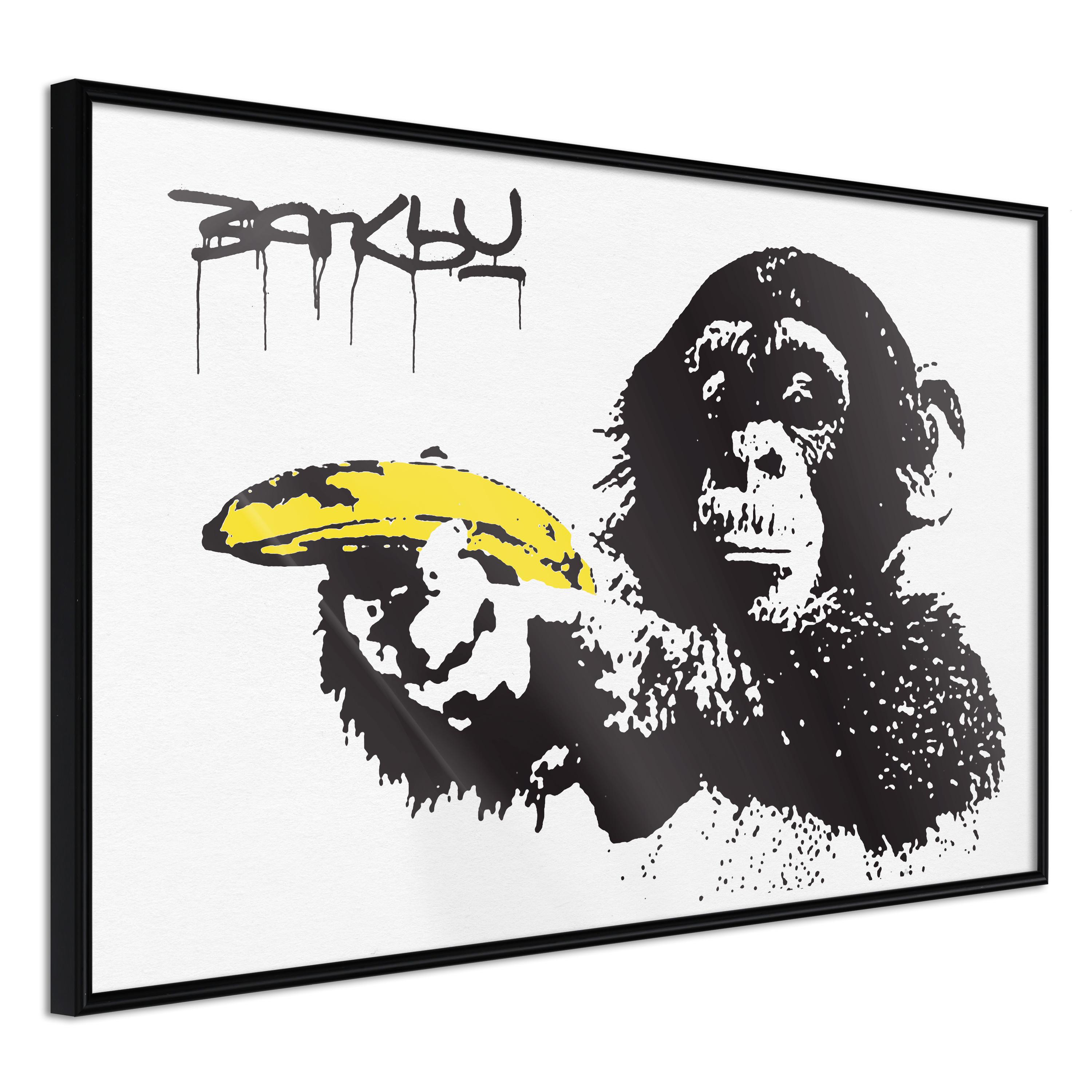 Sort Plakat Banana Gun Ramme - Boligcenter Plakater - 5901493664401
