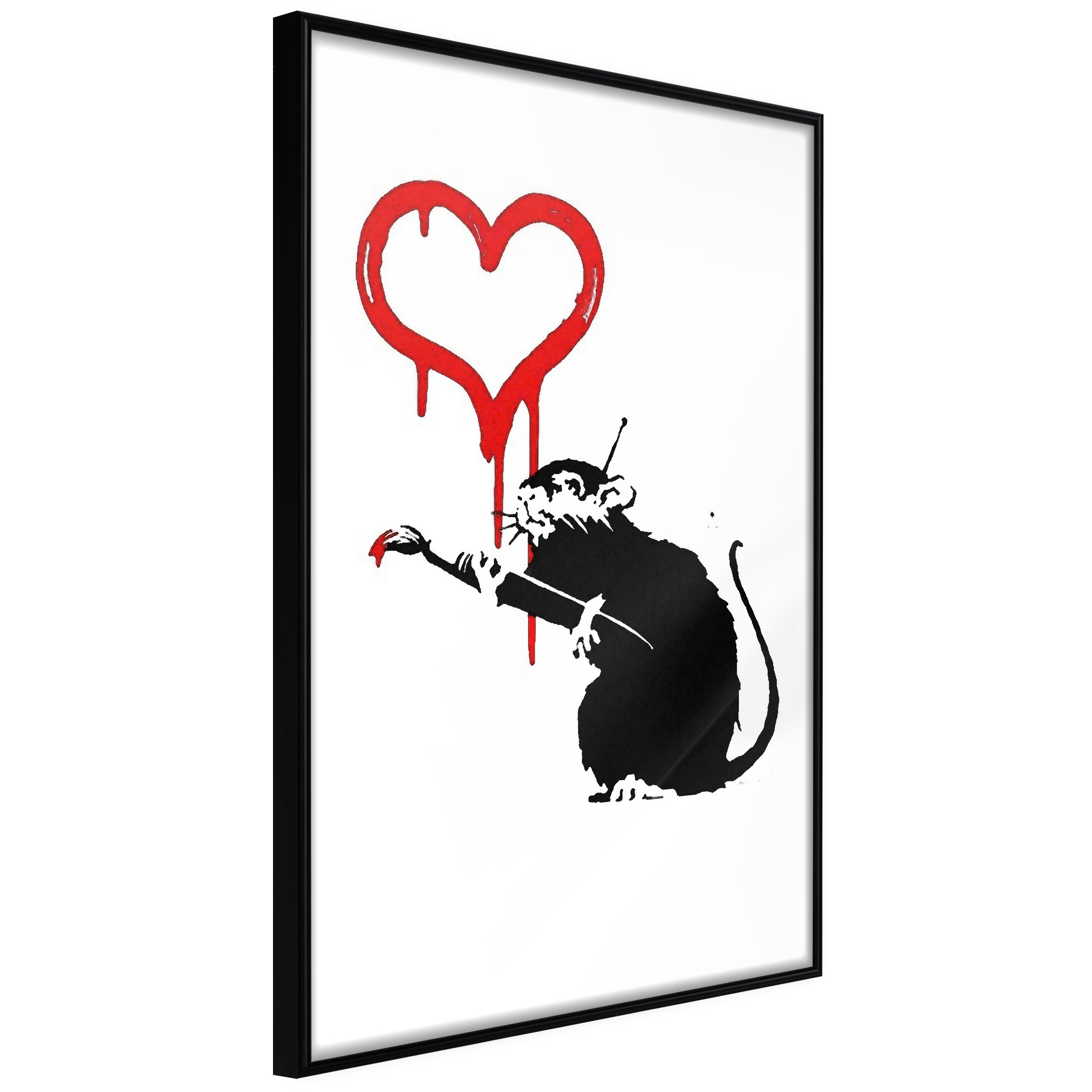 Sort Plakat Love Rat Ramme - Boligcenter Plakater  - 5904419733779