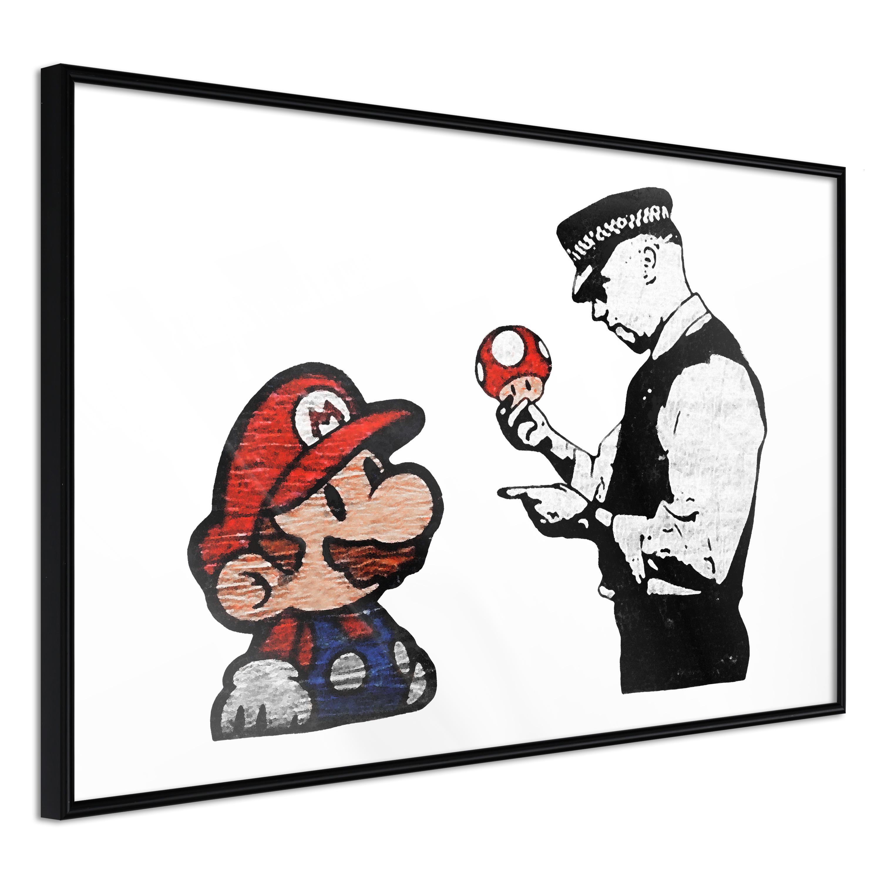 Sort Plakat Banksy: Mushroom Picker Ramme - Boligcenter Plakater  - 5901493666801
