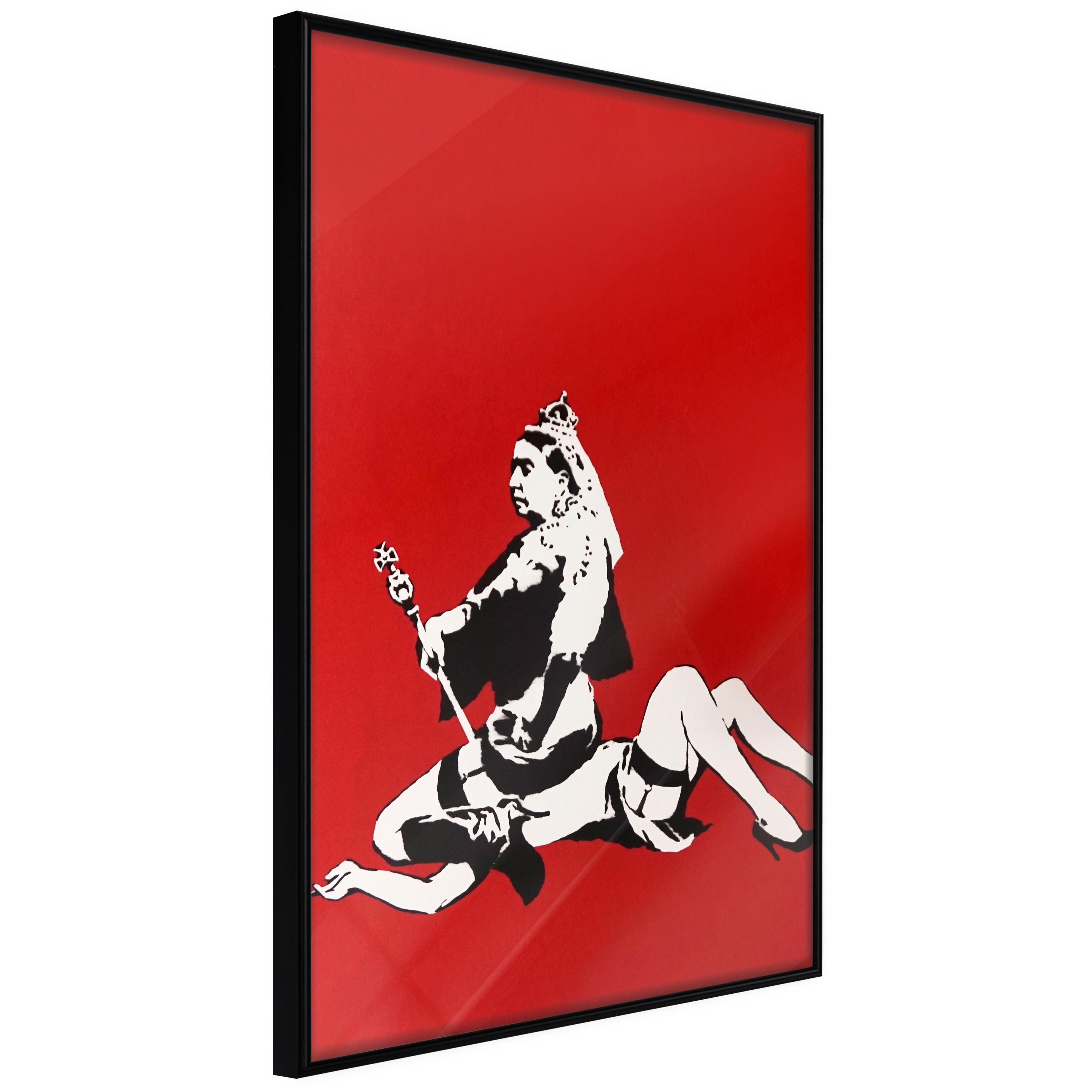 Sort Plakat Banksy: Queen Victoria Ramme - Boligcenter Plakater - 5904419660334