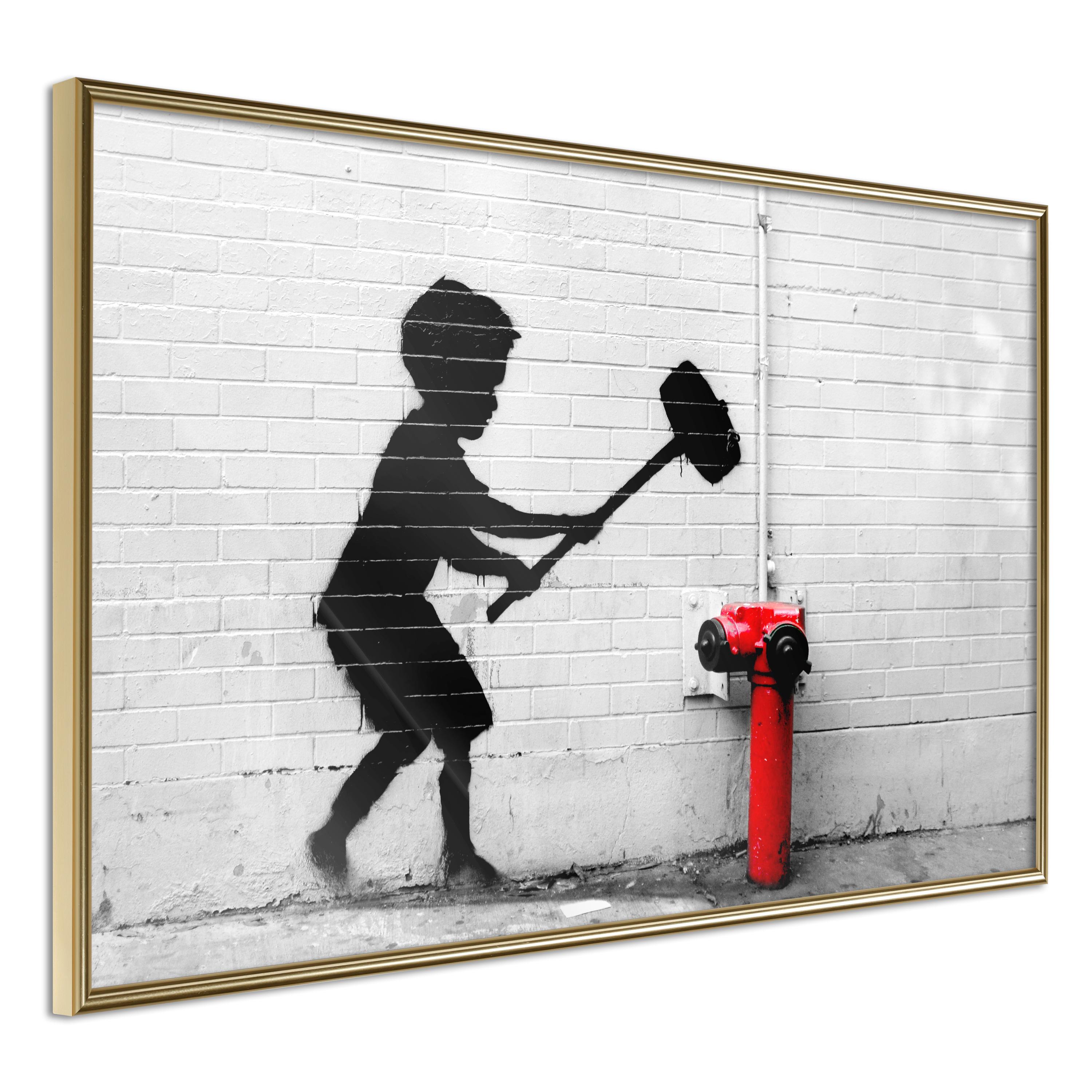 Plakat Destroy Hydrant Guldramme - Boligcenter Plakater  - 5901493669765