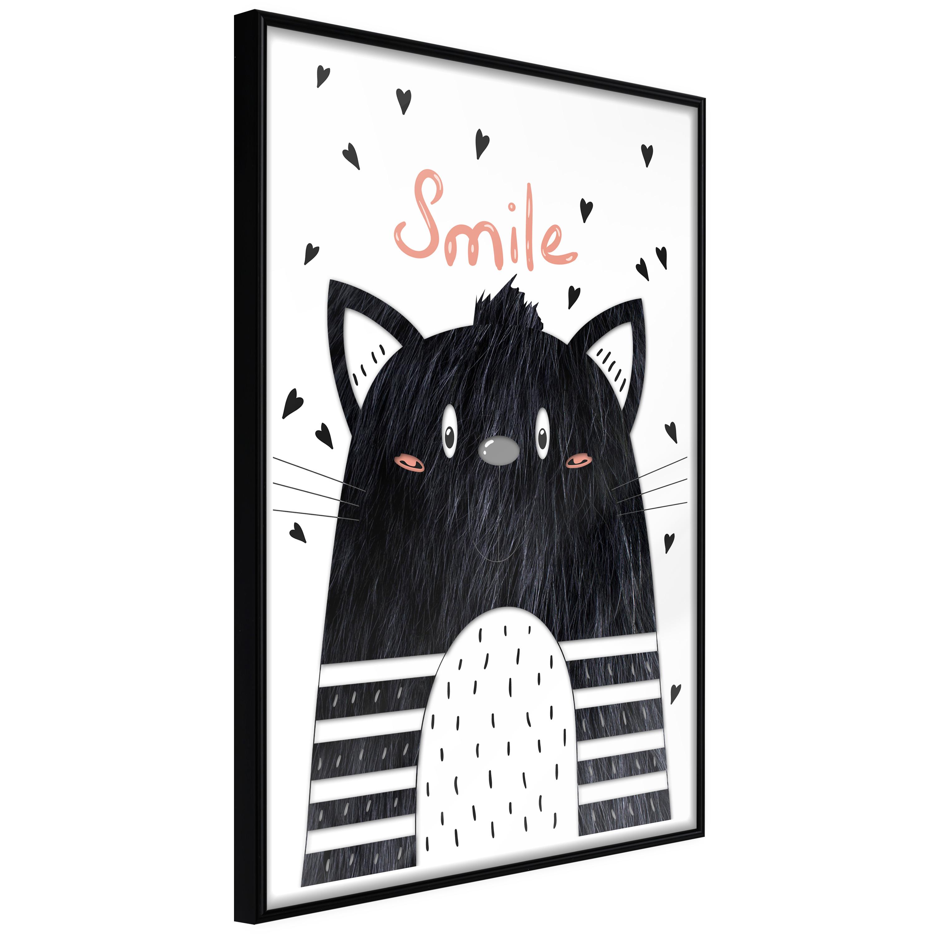 Sort Plakat Smile Ramme - Boligcenter Plakater  - 5901493683129