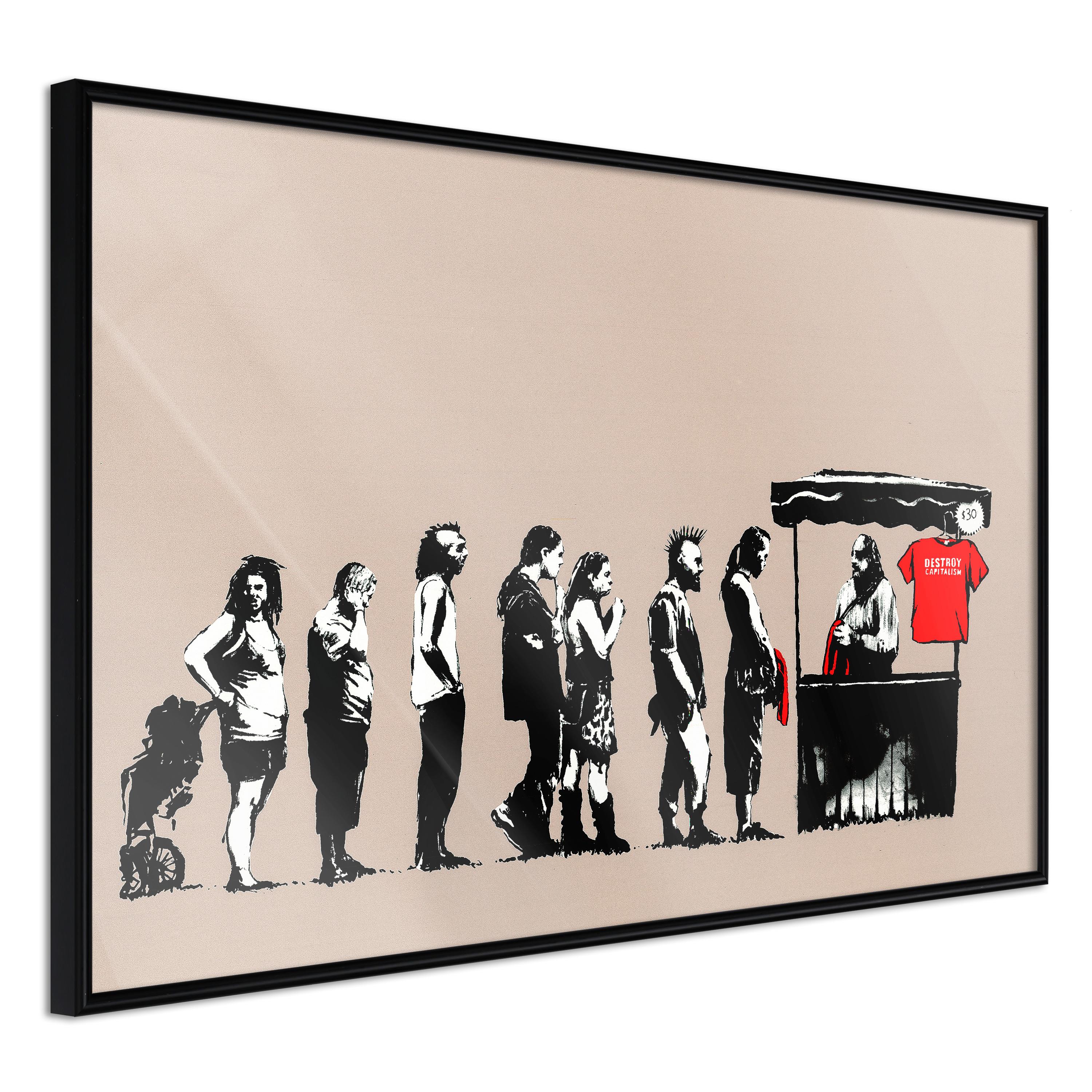 Sort Plakat Destroy Capitalism Ramme - Boligcenter Plakater - 5901493669208