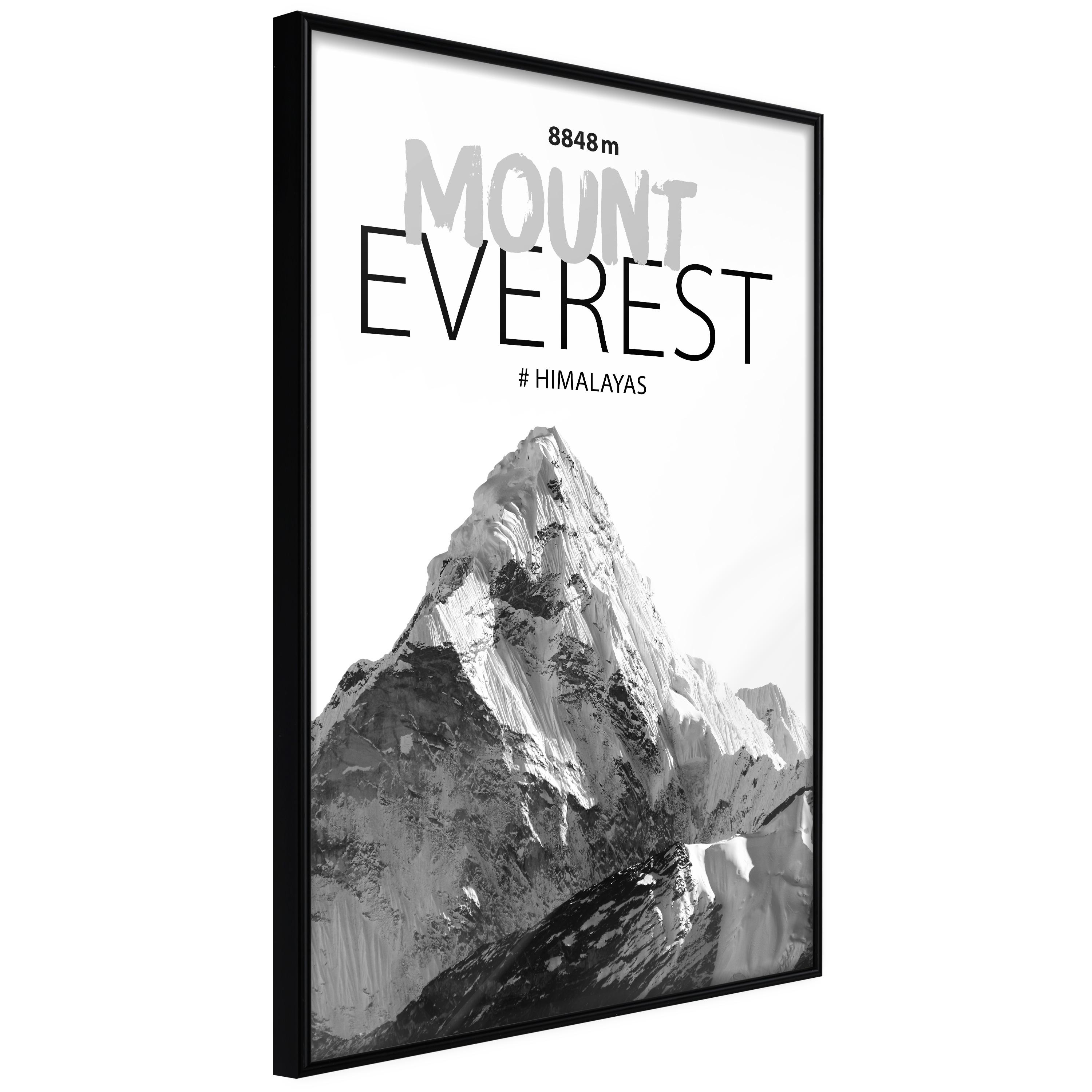 Sort Plakat Mount Everest Ramme - Boligcenter Plakater  - 5904419718653