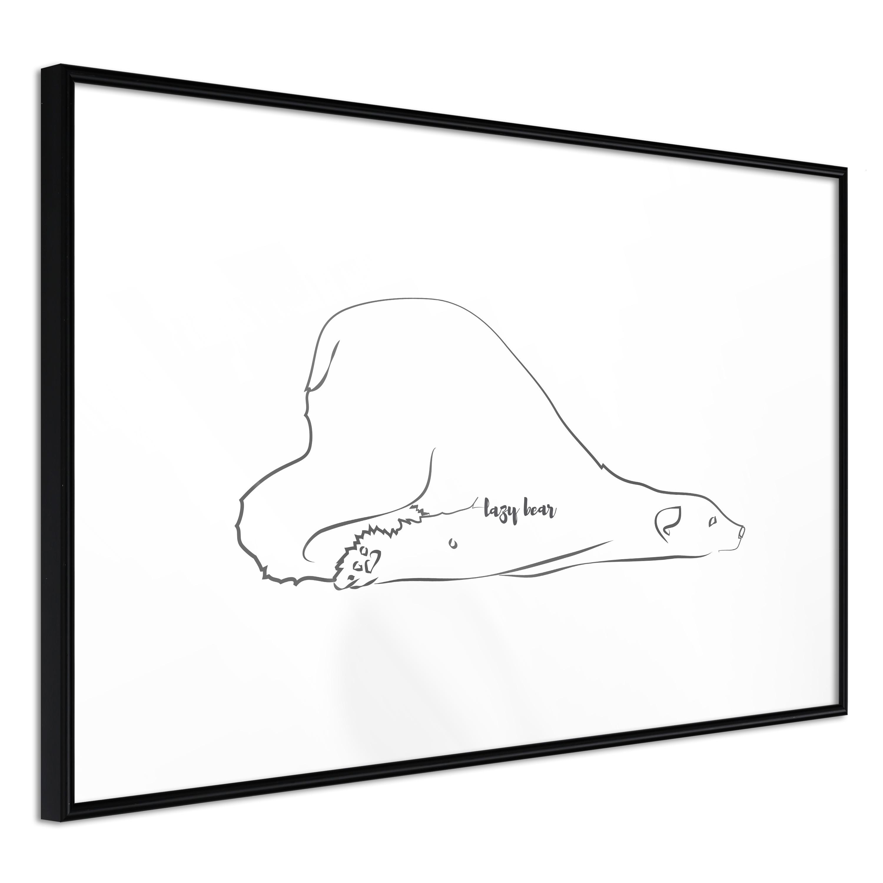 Sort Plakat Lazy Bear Ramme - Boligcenter Plakater  - 5901493661769