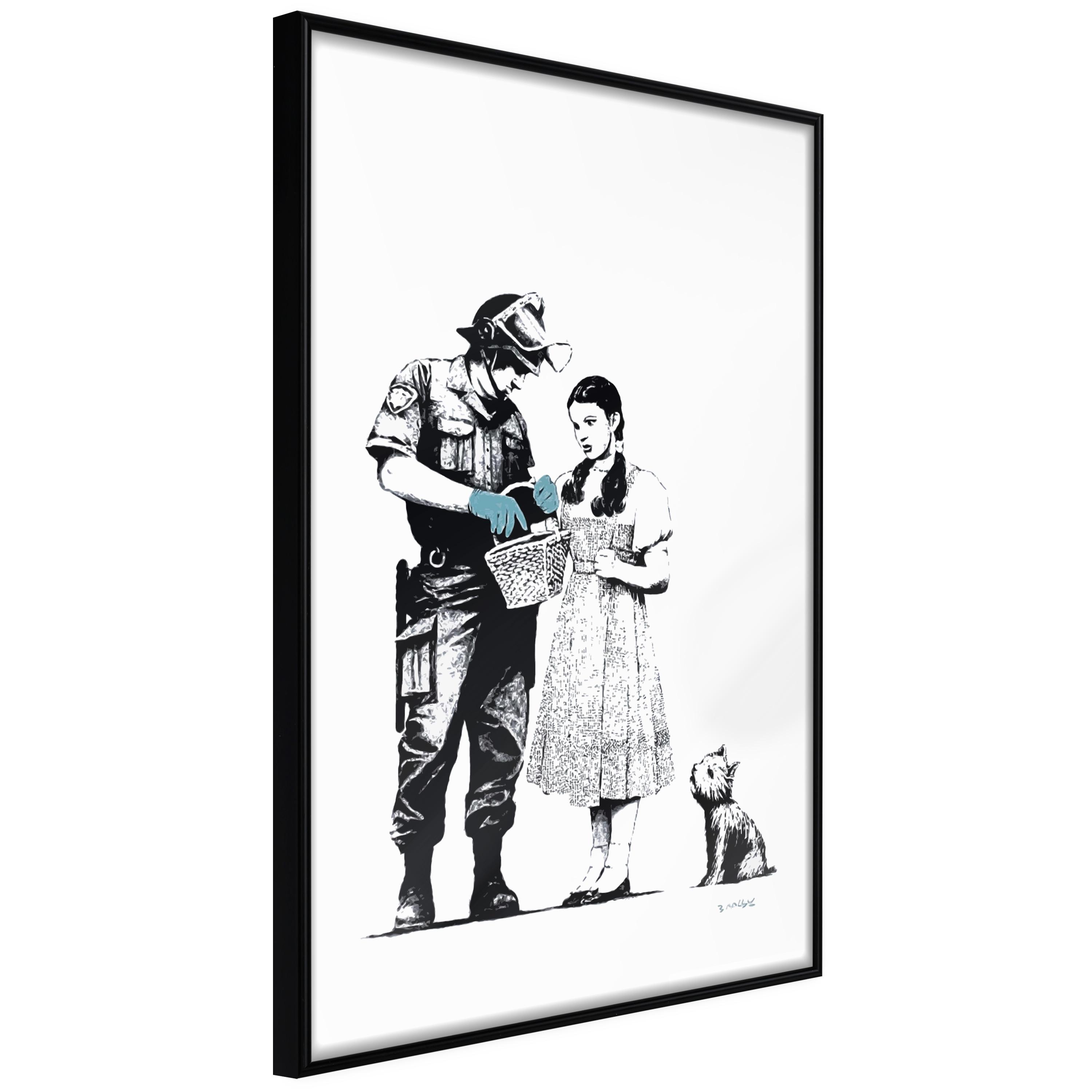 Sort Plakat Dorothy And Policeman Ramme - Boligcenter Plakater  - 5904419658539