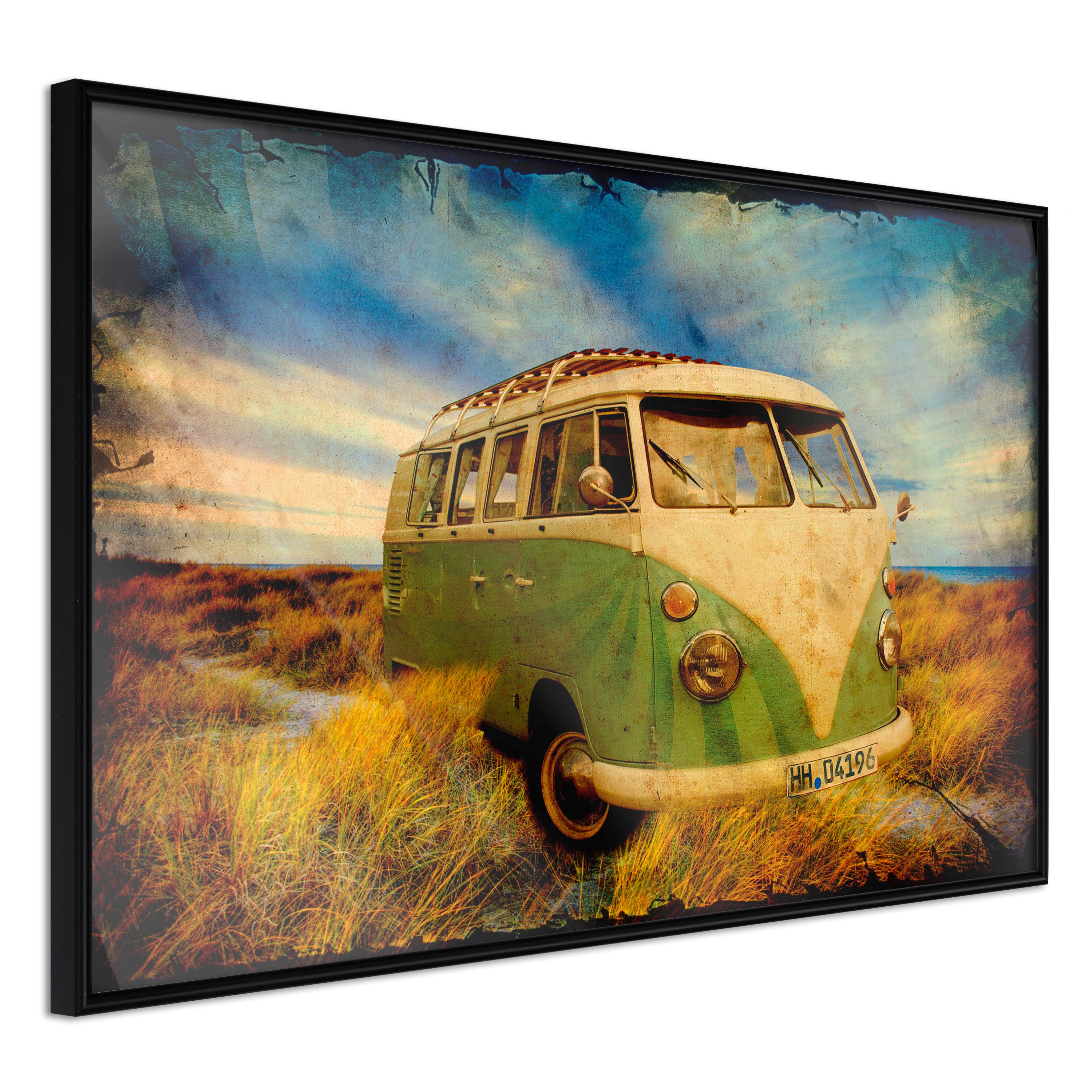 Sort Plakat Retro Bus Ramme - Boligcenter Plakater  - 5901493650480