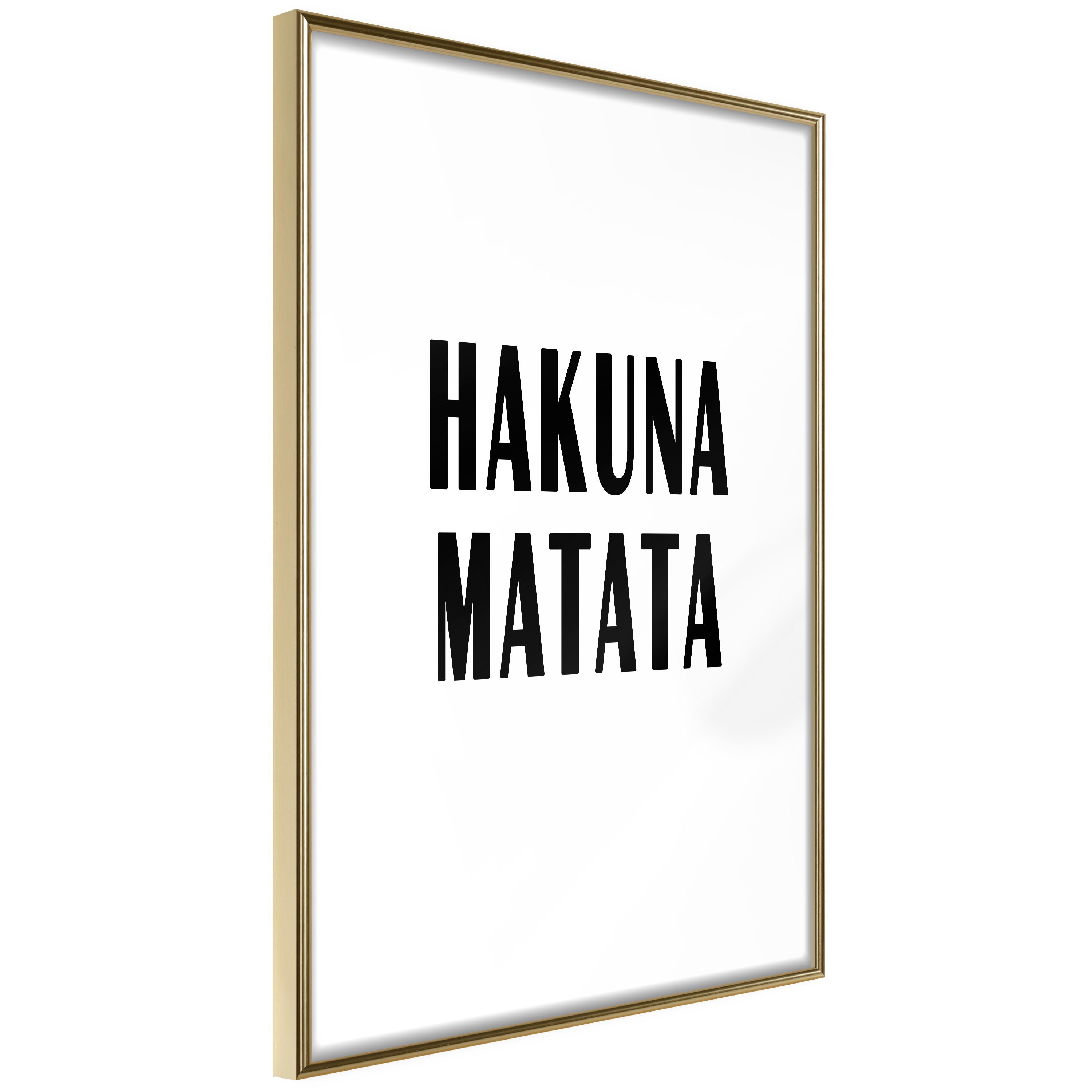 Plakat Hakuna Matata Guldramme - Boligcenter Plakater - 5903617114038