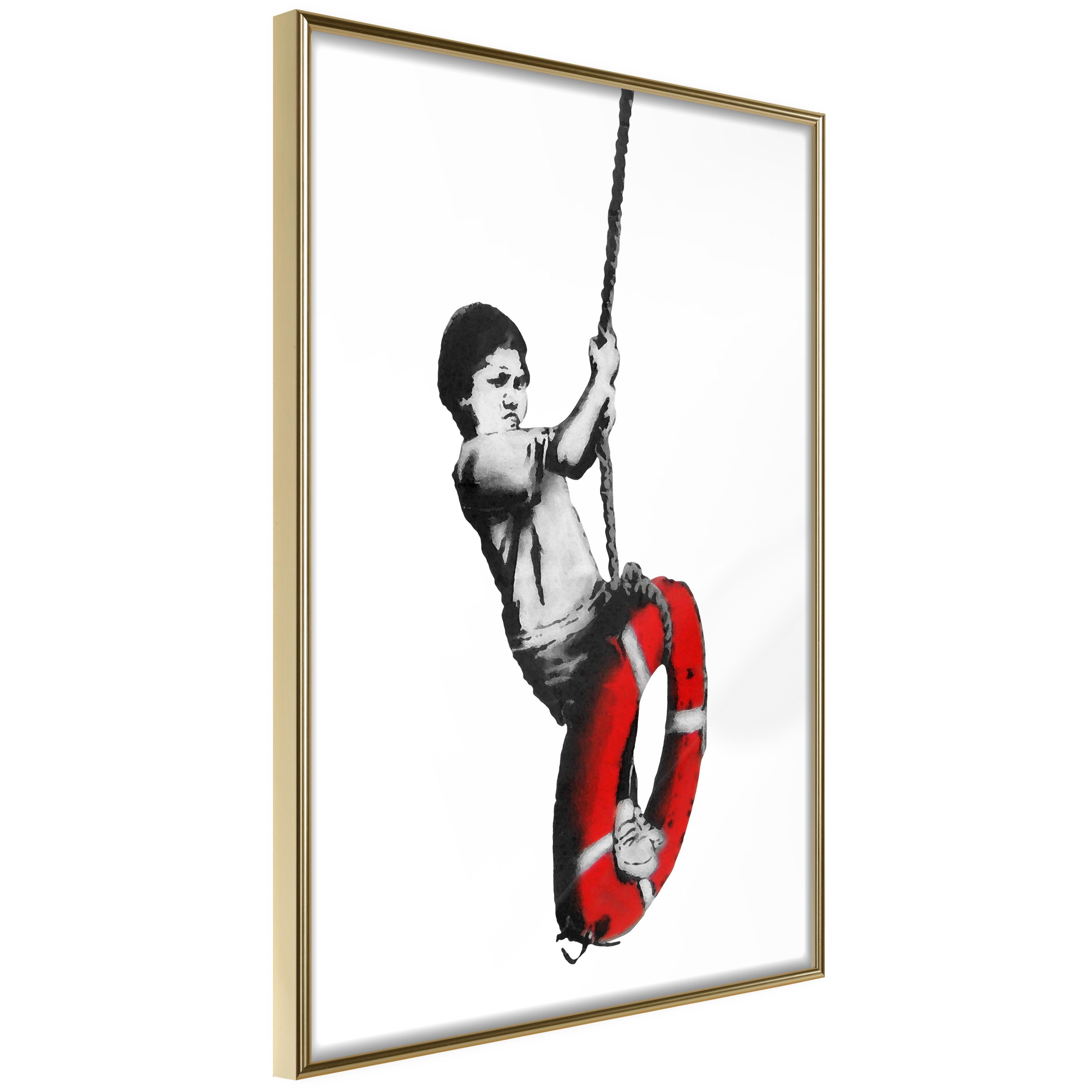 Plakat Banksy: Boy Rope Guldramme - Boligcenter Plakater - 5904419656634