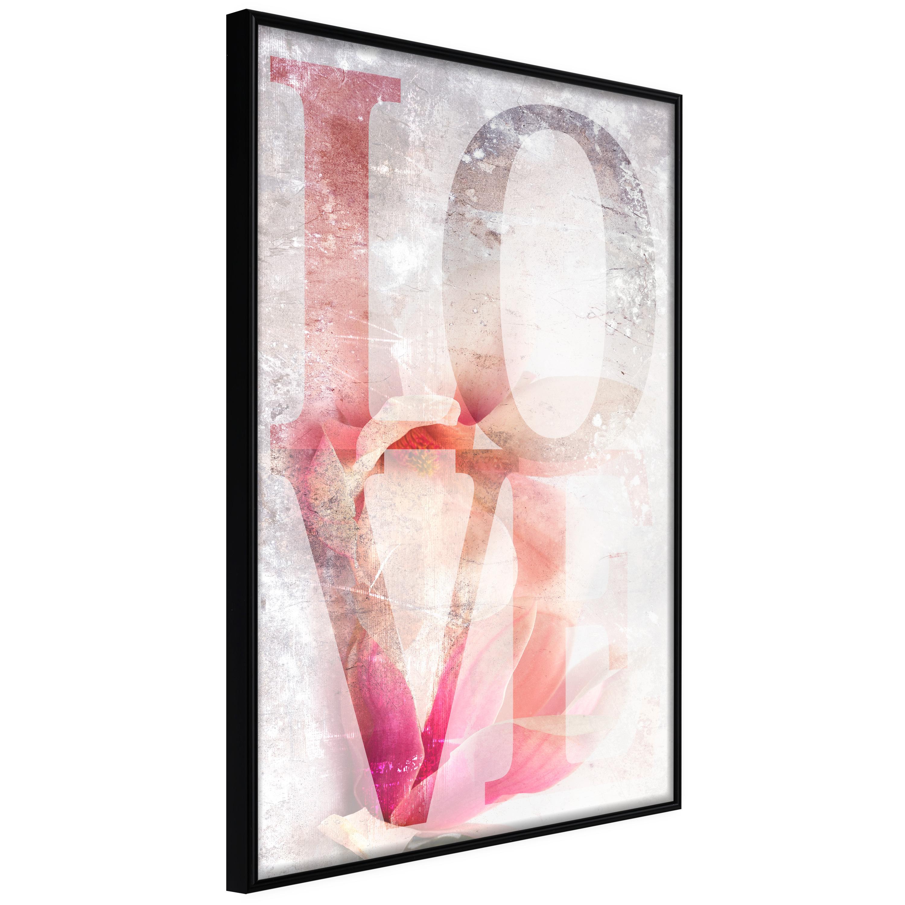 Sort Plakat Magnolia Love Ramme - Boligcenter Plakater  - 5904419705158