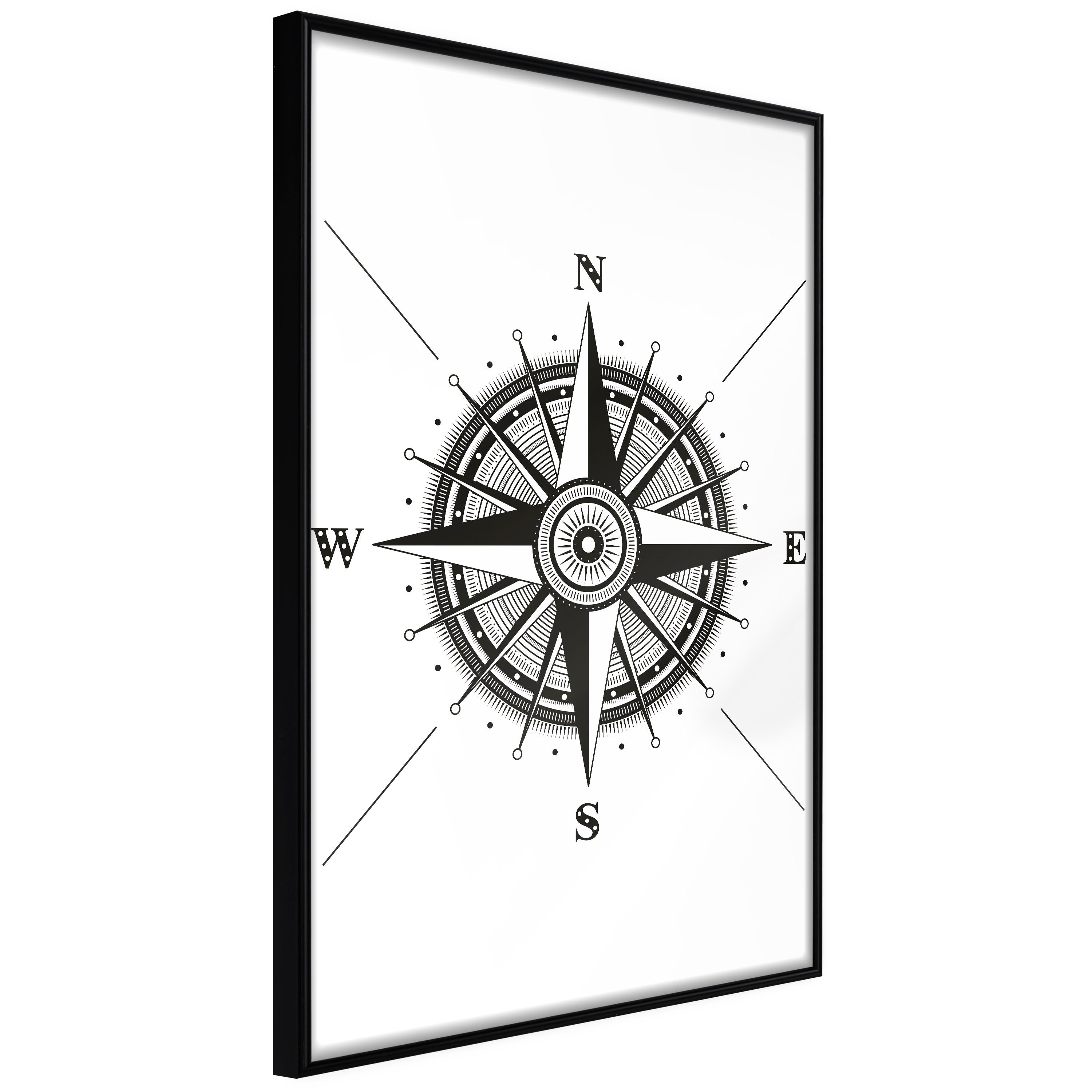 Sort Plakat Compass Ramme - Boligcenter Plakater  - 5901493688704