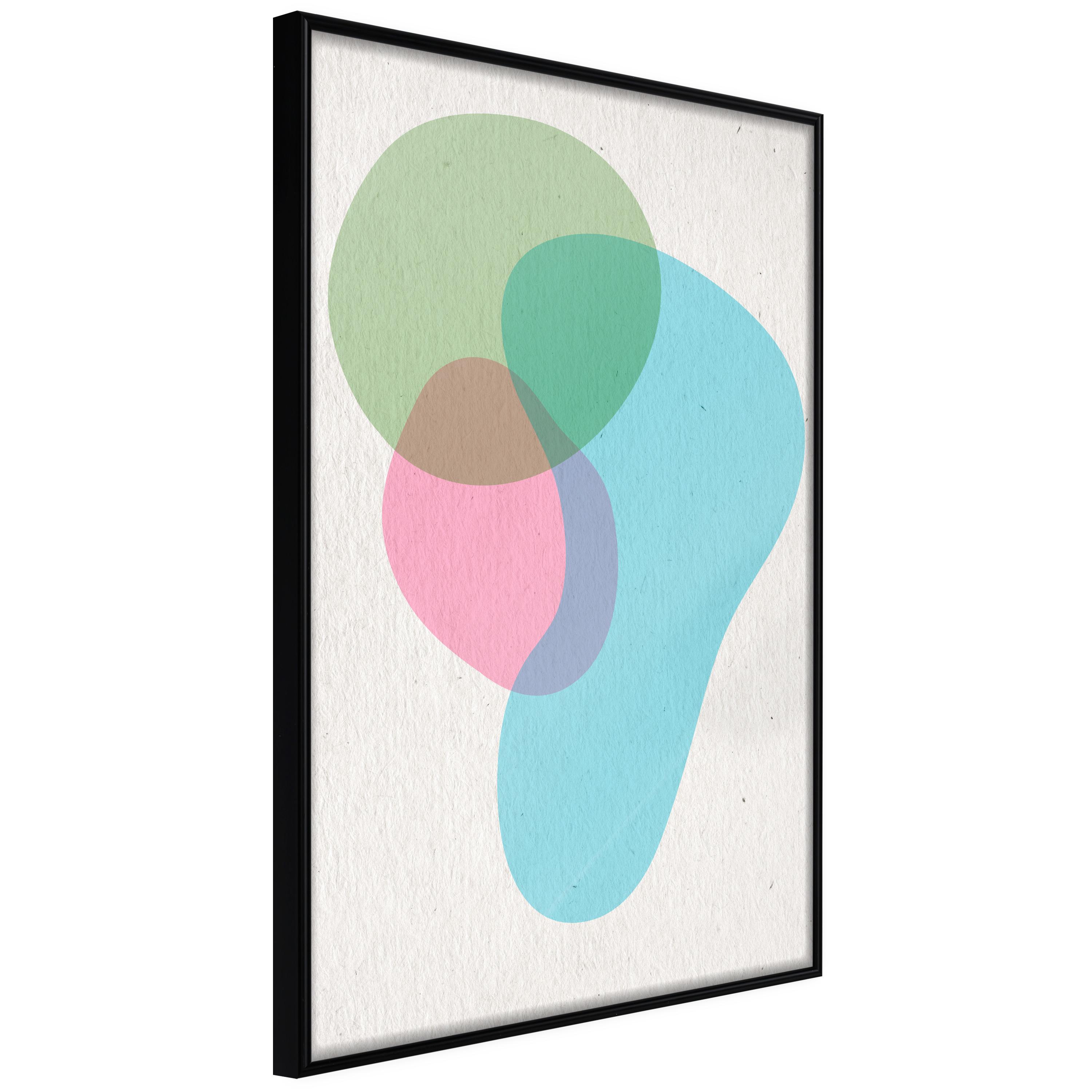 Sort Plakat Colourful Spots Ramme - Boligcenter Plakater  - 5903617094699