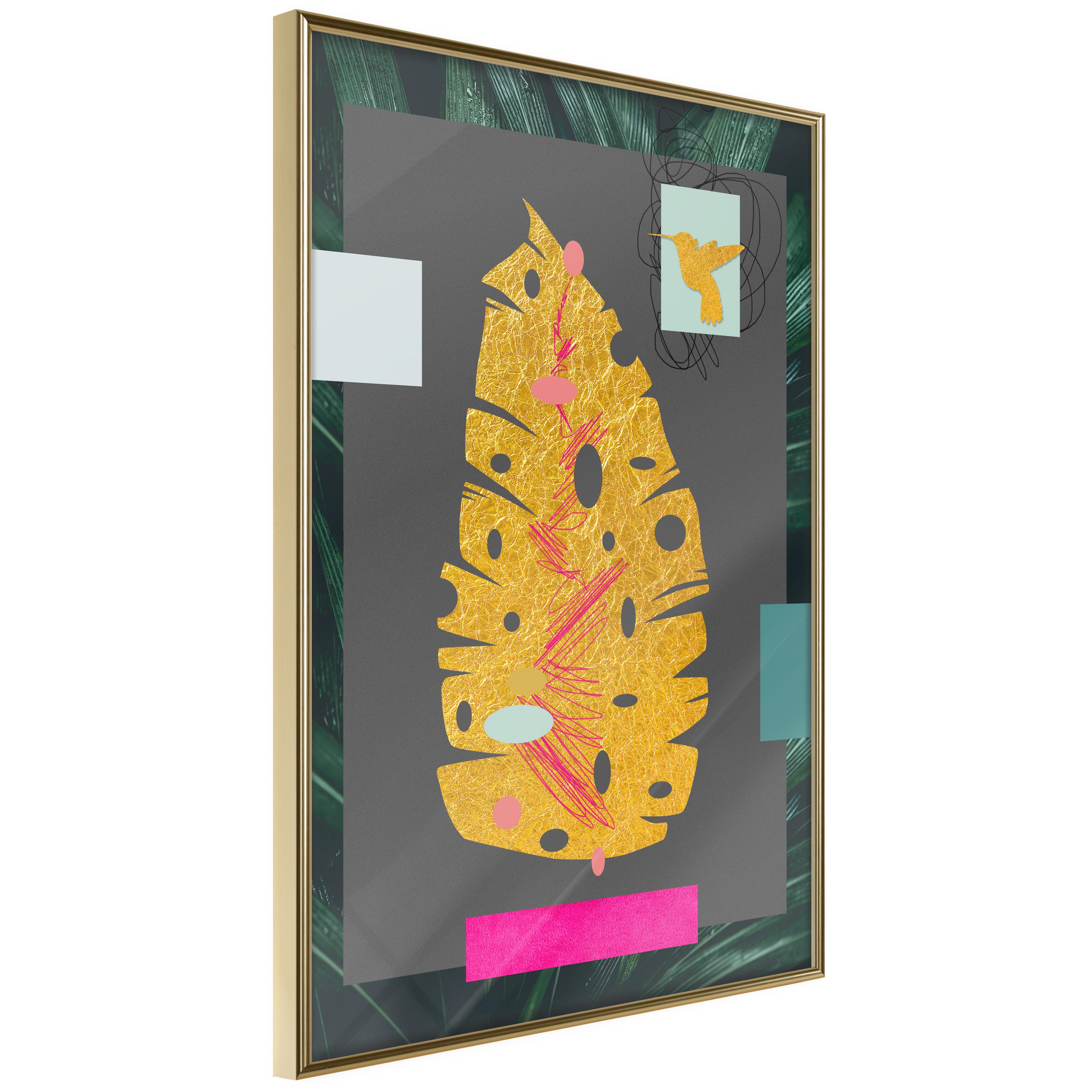 Plakat Golden Leaf Guldramme - Boligcenter Plakater - 5903617089732