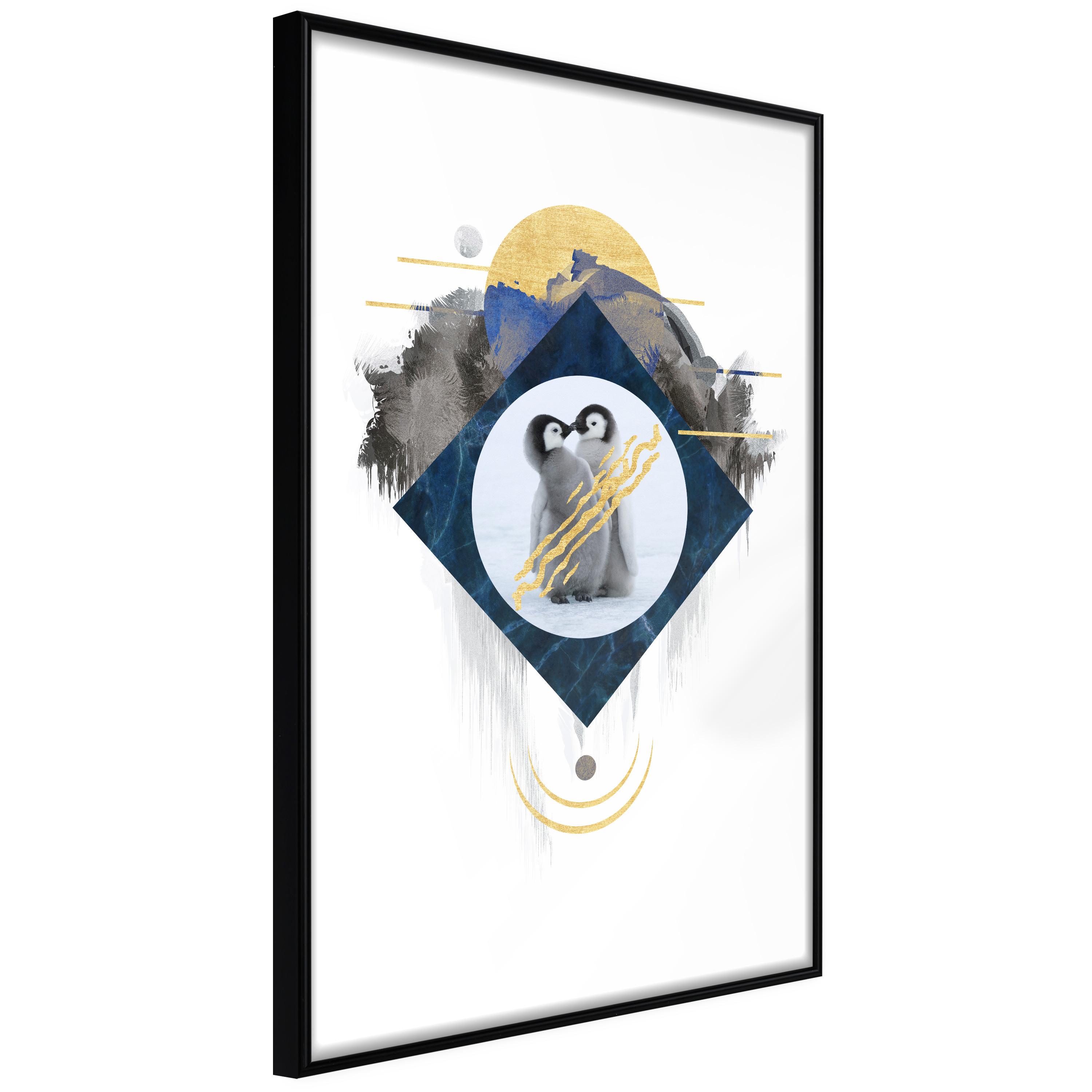 Sort Plakat Penguin Couple Ramme - Boligcenter Plakater  - 5903617086236