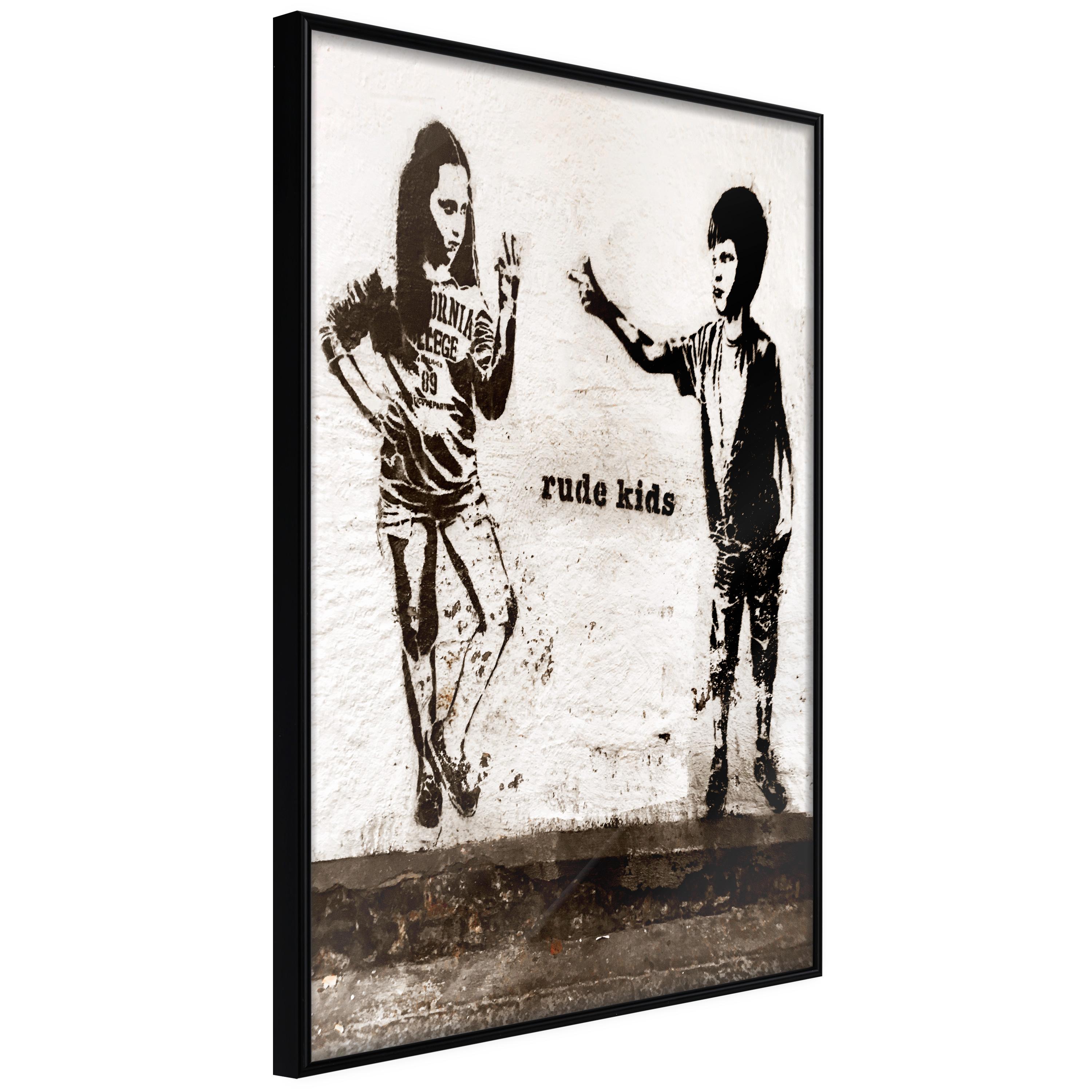 Sort Plakat Rude Kids Ramme - Boligcenter Plakater  - 5904419661775