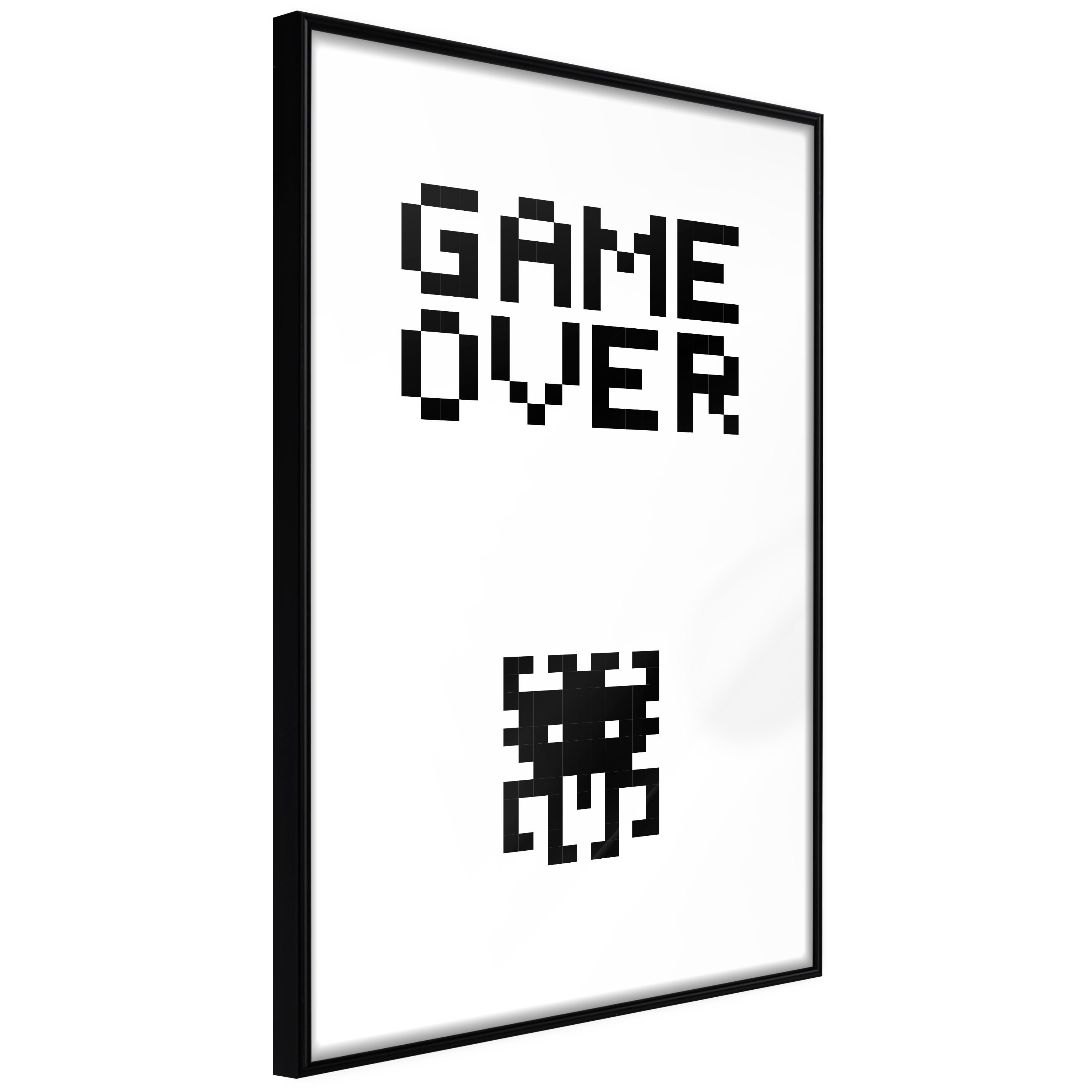 Sort Plakat Game Over Ramme - Boligcenter Plakater  - 5903617093975