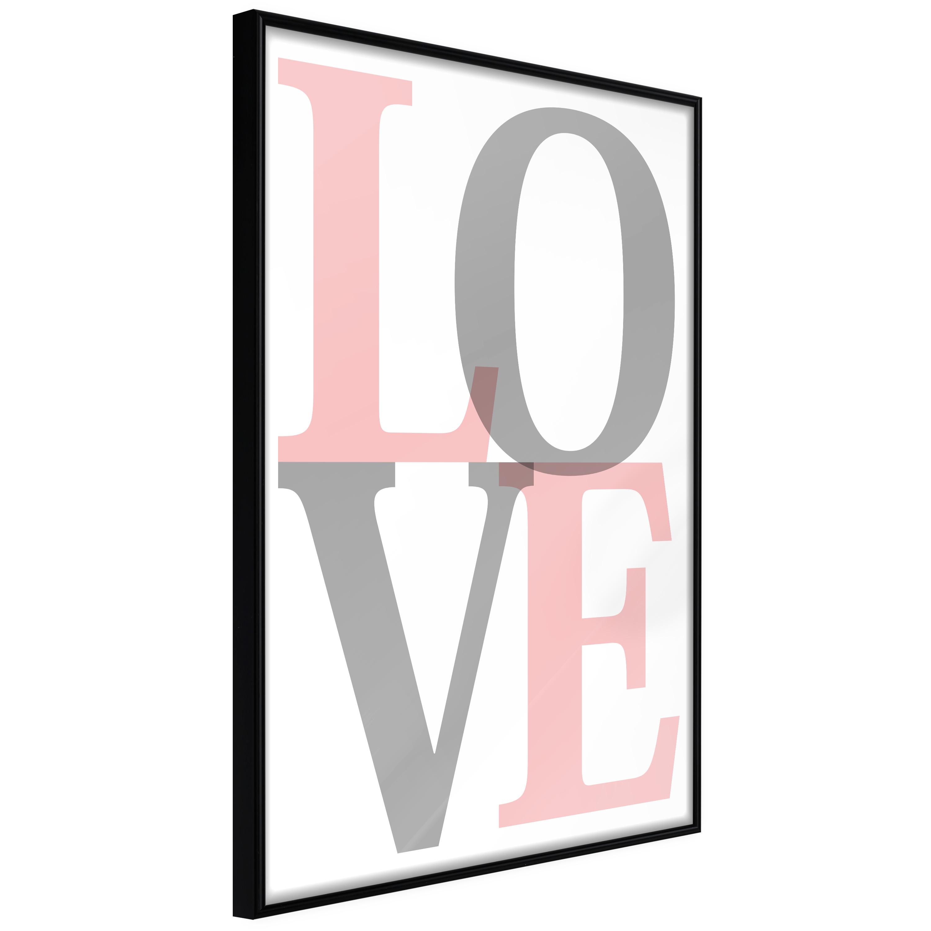 Sort Plakat Grey Love Ramme - Boligcenter Plakater  - 5904419695435