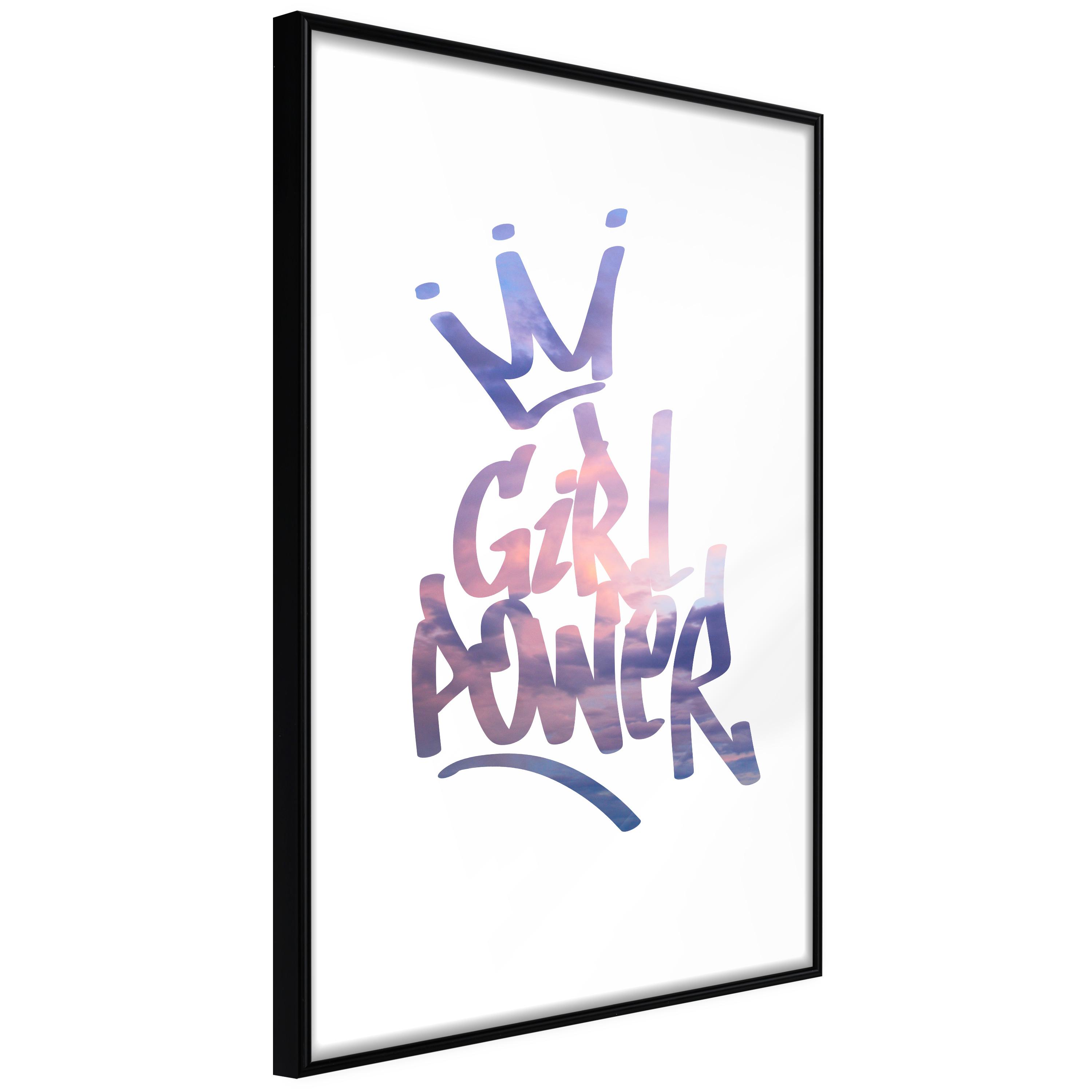 Sort Plakat Girl Power Ramme - Boligcenter Plakater  - 5904419697590