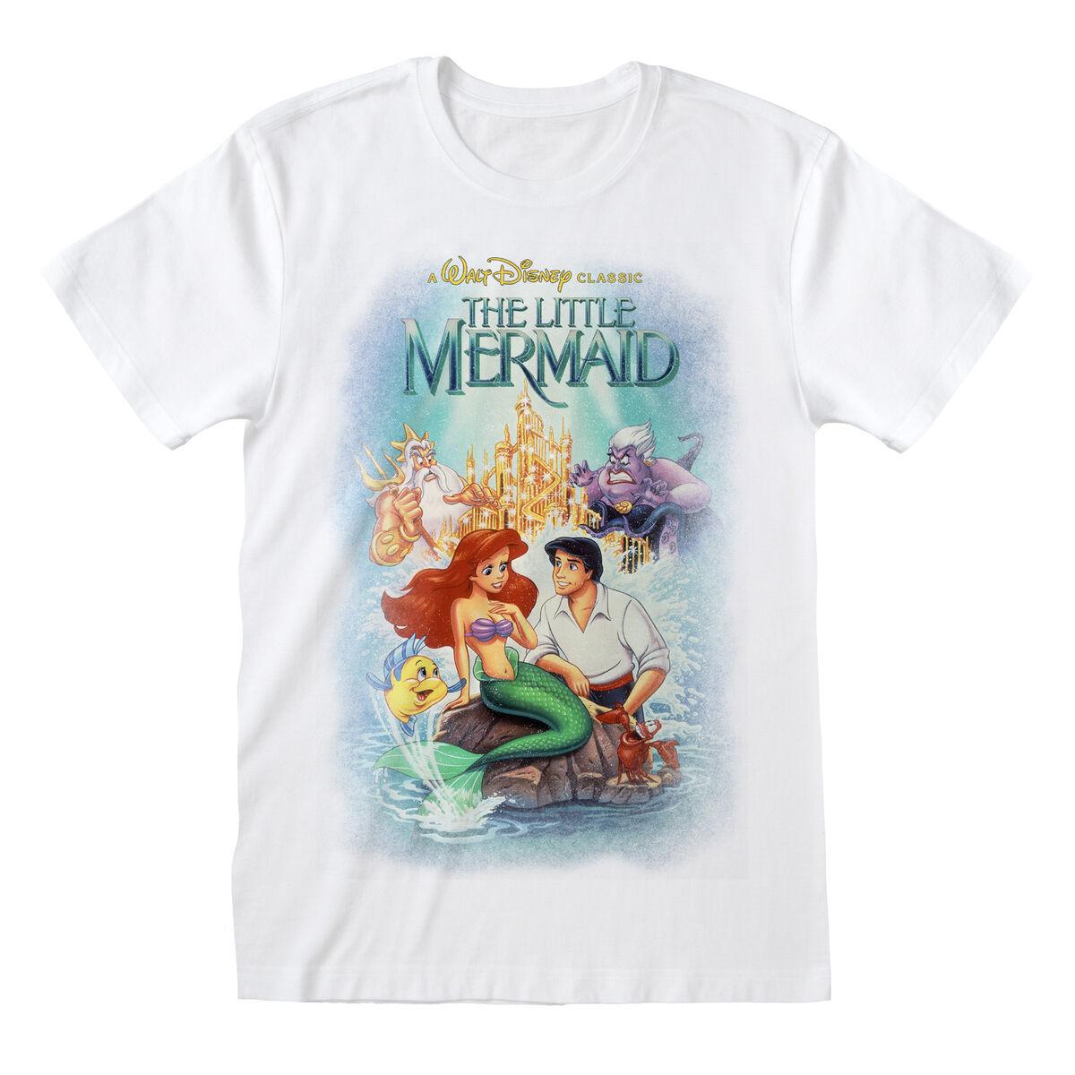 Hvid The Little Mermaid Kortærmet Shirt Classic Poster Unisex - Plakater  - 5056688518196
