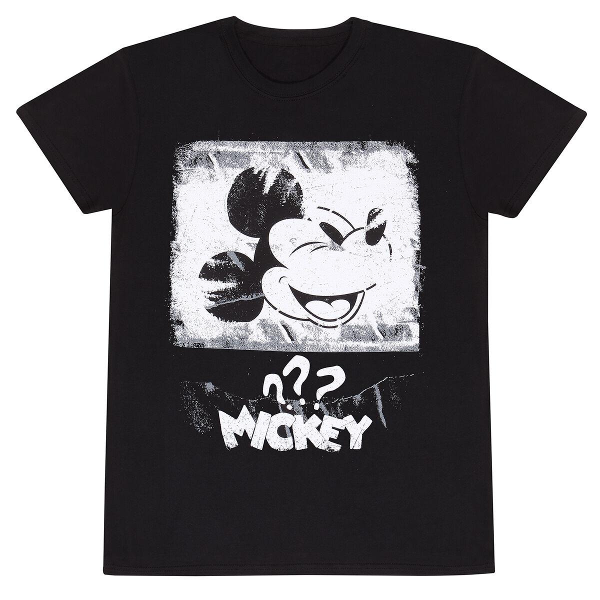 Sort Mickey Mouse Unisex Shirt Med Poster Print - Disney Plakater  - 5056688529673