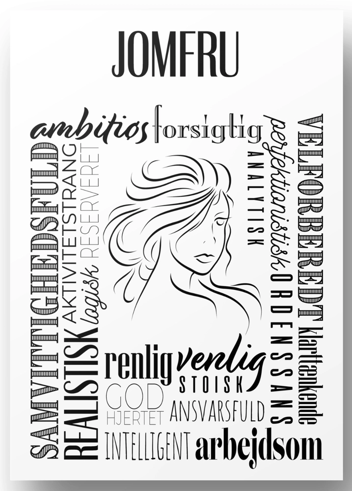 Plakat Jomfru Håndtegnet Stjernetegns Citat - Bog & Idé Plakater  - 5740040100371