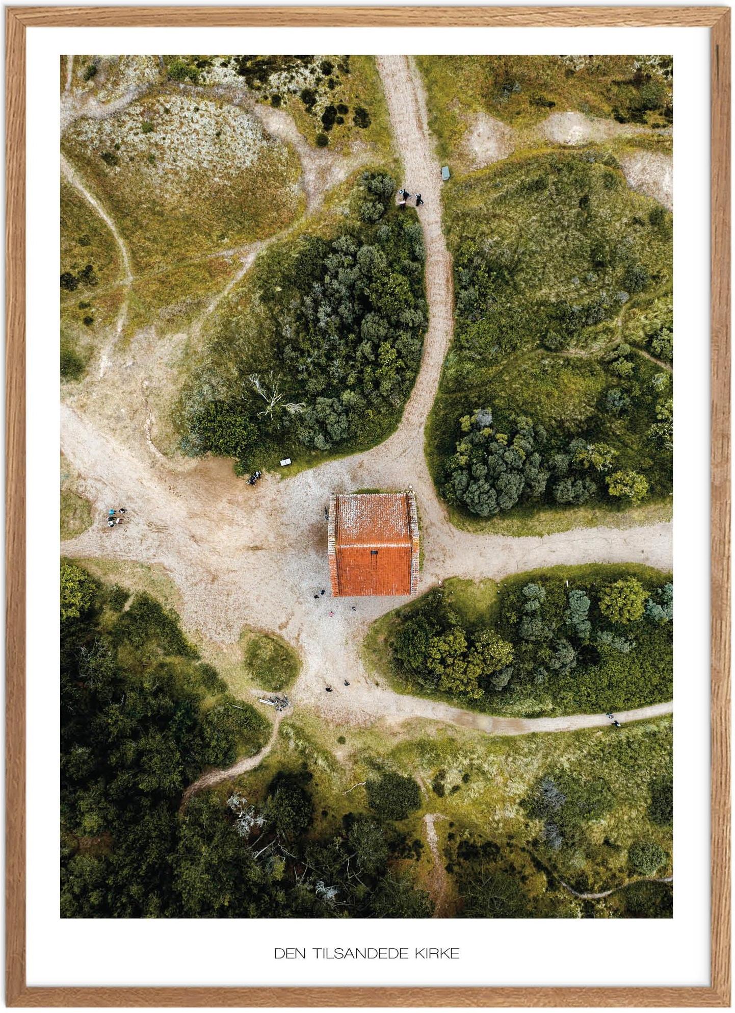 Plakat Den Tilsandede Kirke Naturplakat Plakater Nordjylland Plakat Plakatsnedkeren Drone Plakater - Plakatsnedkeren Plakater