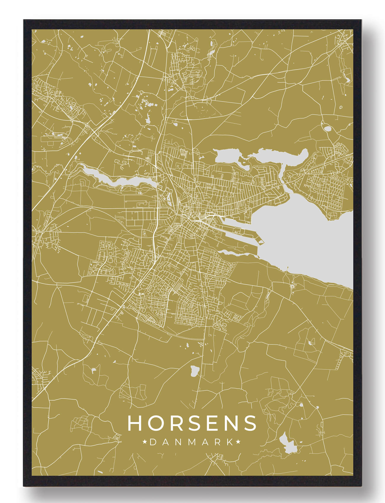 Horsens Plakat Gul - Plakatdyr.dk Plakater