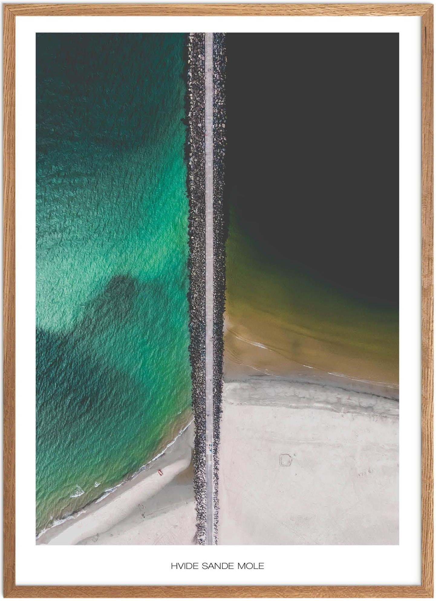 Hvid Plakat E Sande Mole Naturplakat Plakater Vestjylland Plakat Plakatsnedkeren Drone Plakater - Plakatsnedkeren Plakater