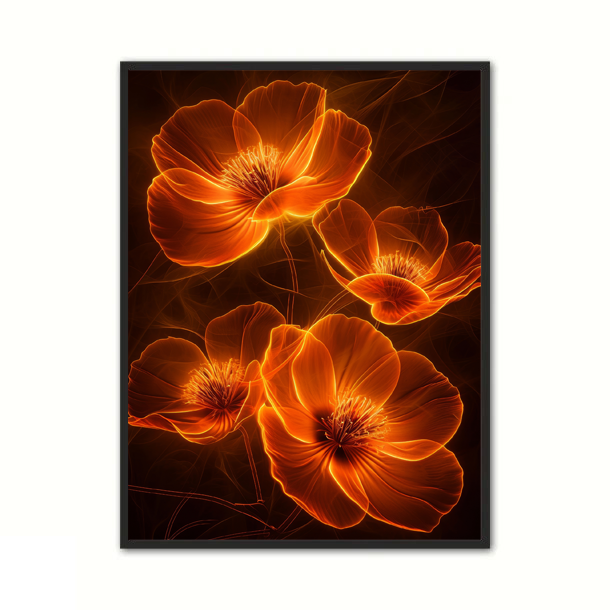 Plakat Med Orange Blomster Plakat - Ny Plakat Plakater