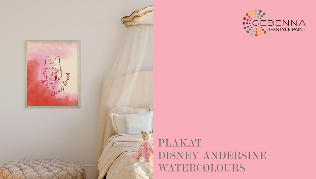 Rød Plakat: Disney Andersine Ampquotwatercoloursampquot 50x70 - Gebenna Plakater