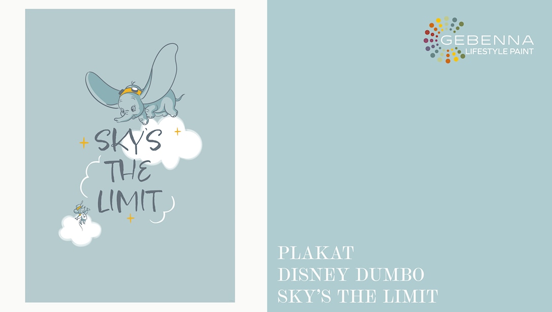 Gul Plakat: Disney Dumbo The Skyamp The Limit 30x40 - Gebenna Plakater