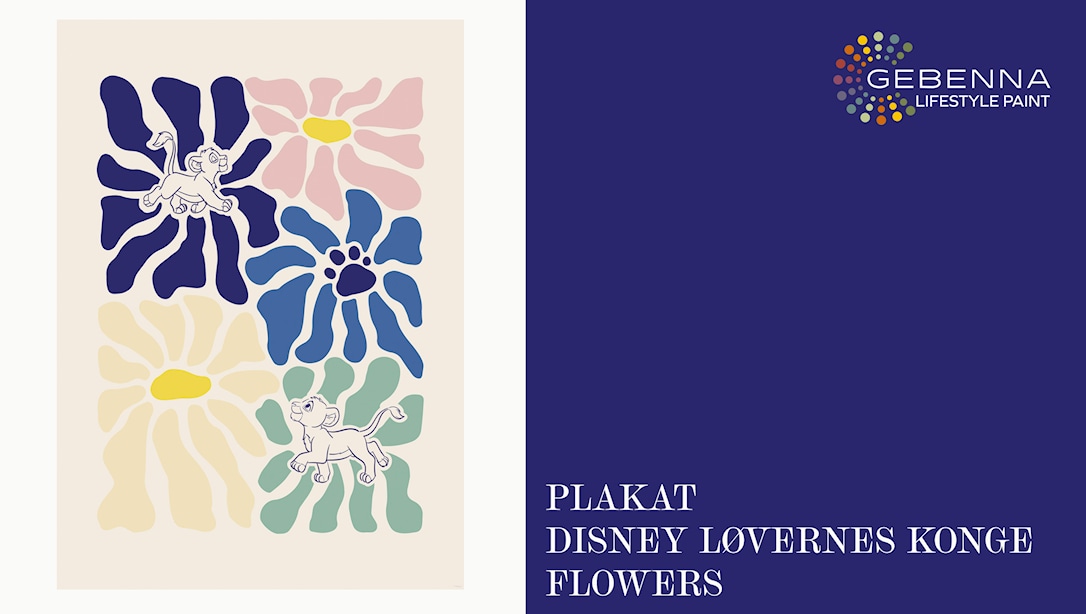 Plakat: Disney Løvernes Konge Ampquotbetween Flowersampquot 50x70 - Gebenna Plakater