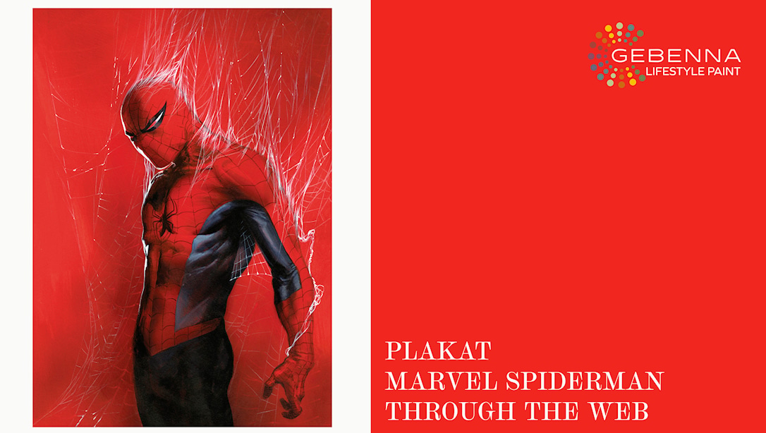 Rød Plakat: Marvel Spiderman Through The Spider Web 50x70 - Gebenna Plakater