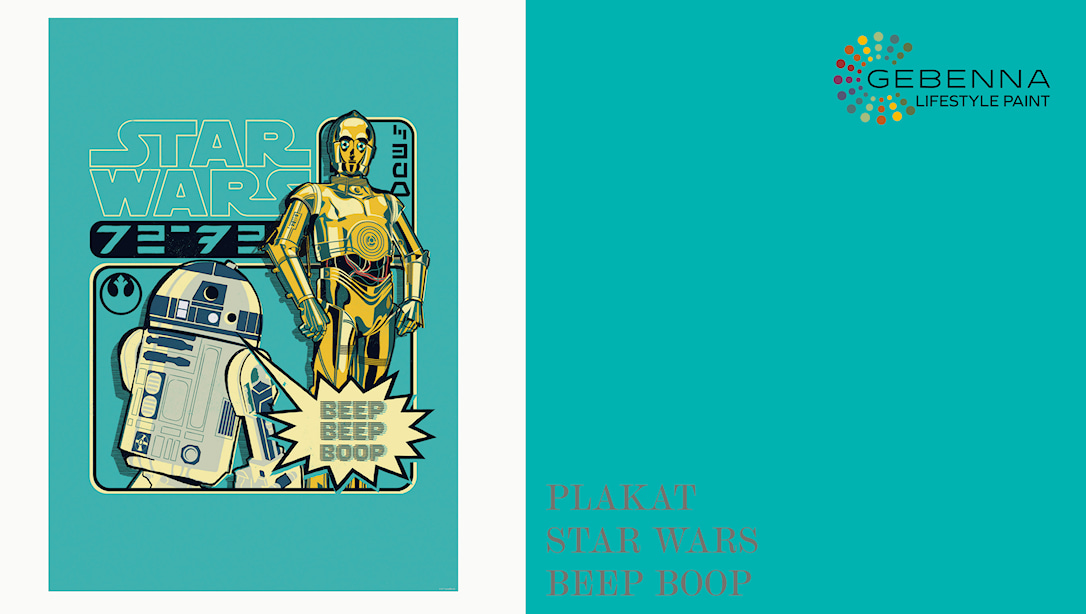 Gul Plakat: Star Wars Beep Boop 40x50 - Gebenna Plakater