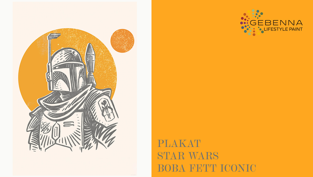 Gul Plakat: Star Wars Boba Feet Illustration Iconic 40x50 - Gebenna Plakater