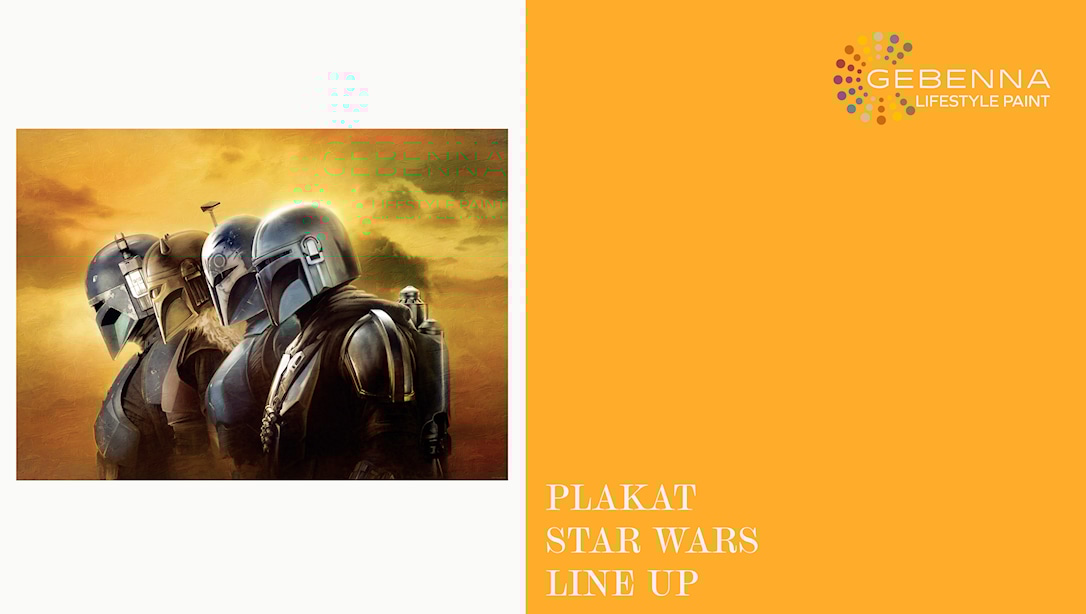 Gul Plakat: Star Wars The Mandalorian Line 50x70 - Gebenna Plakater