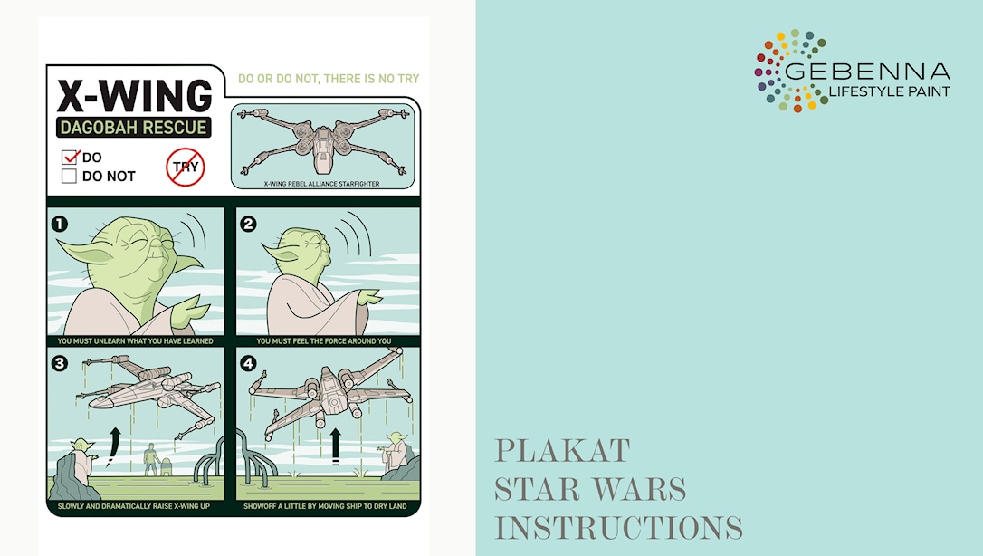 Gul Plakat: Star Warsx Wing Instructions 40x50 - Gebenna Plakater