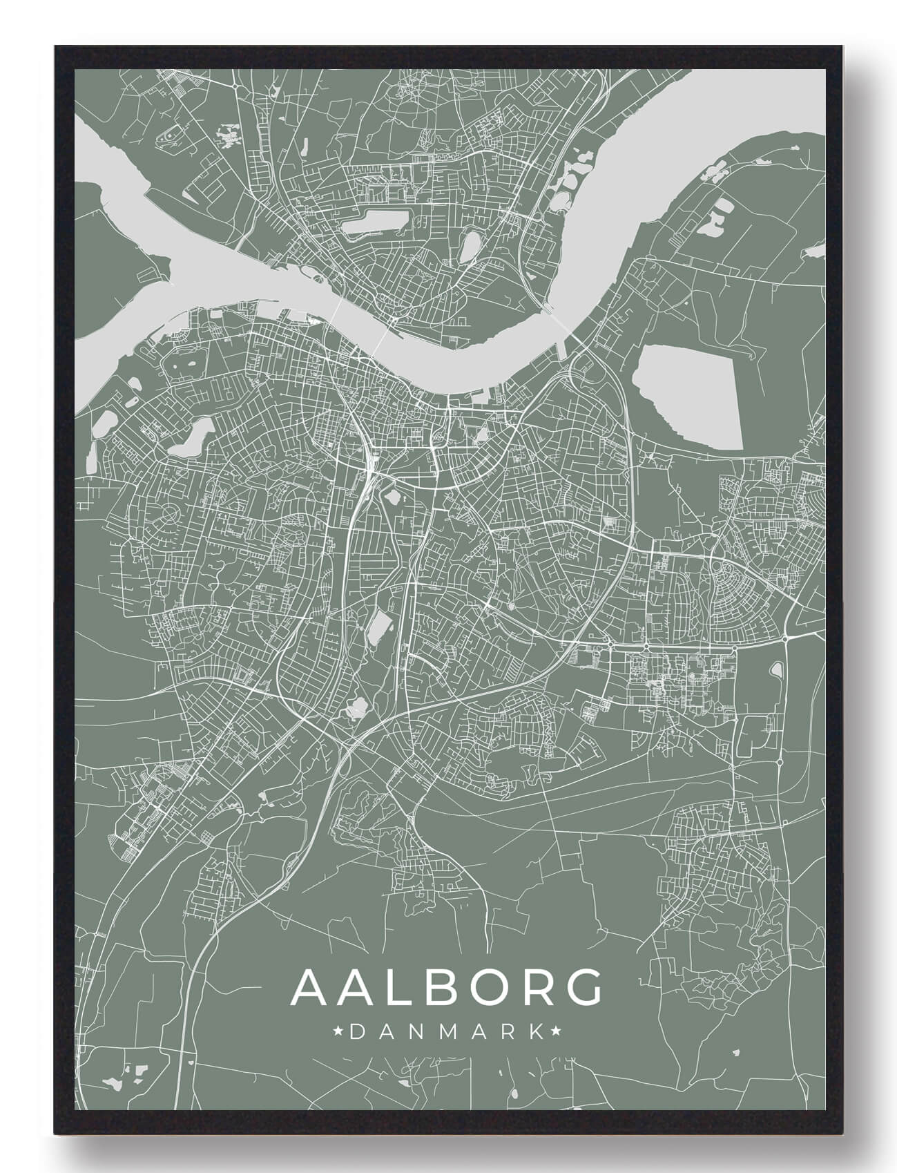 Grøn Aalborg Plakat - Plakatdyr.dk Plakater