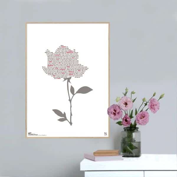 Bed Roses Bon Jovi Songshape Poster Lodret - Songshape Plakater