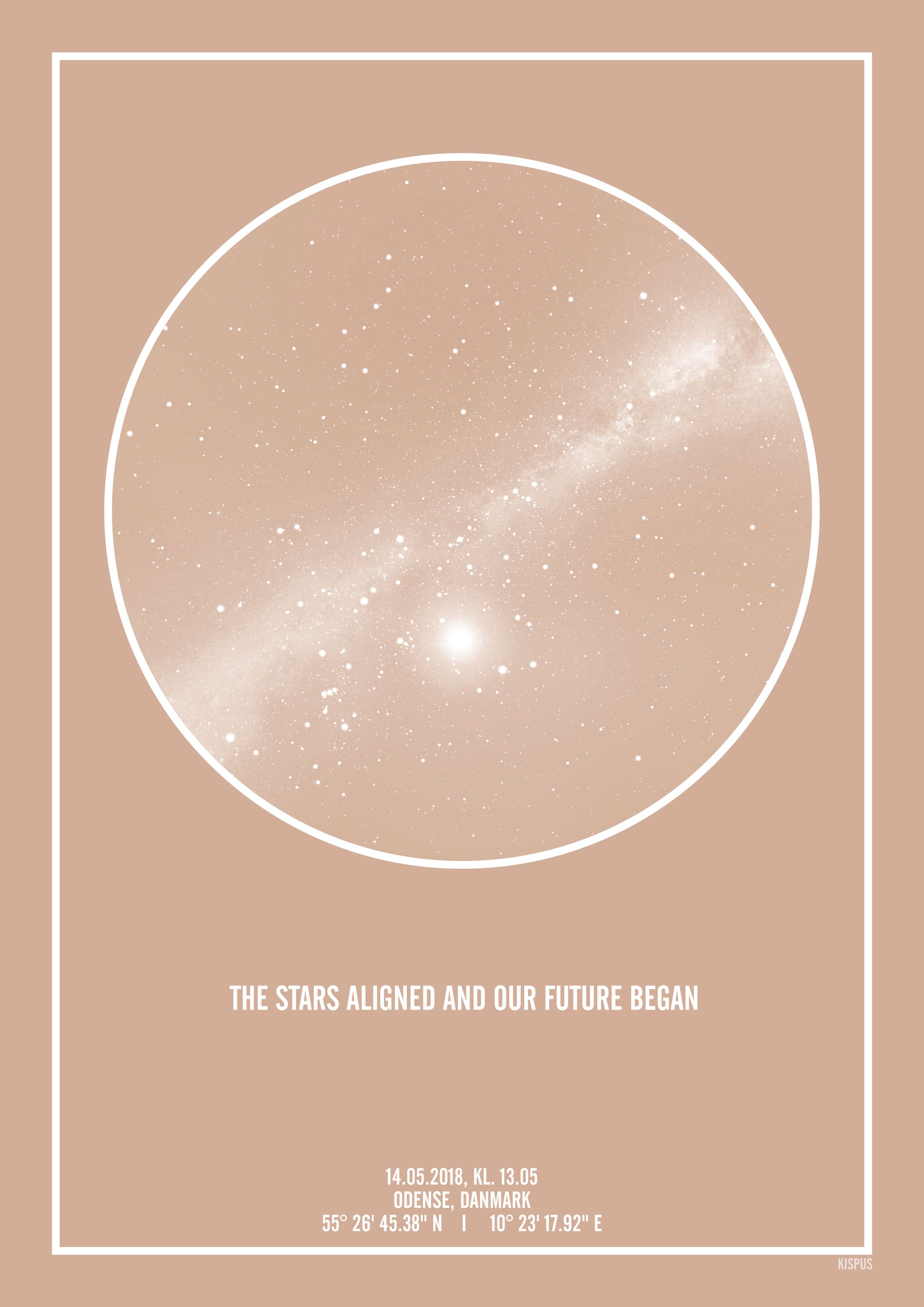 Personlig Stjernehimmel Plakat Nude 50x70 Mælkevejen - Kispus Plakater