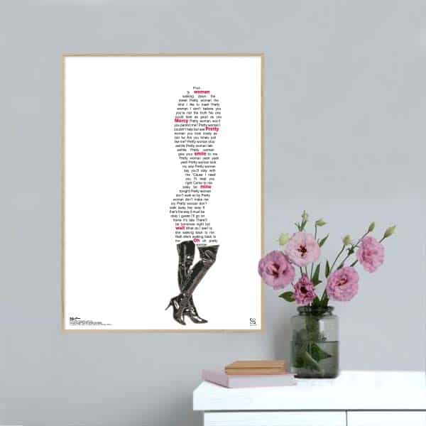 Pretty Woman Roy Orbison Plakat Lodret - Songshape Plakater