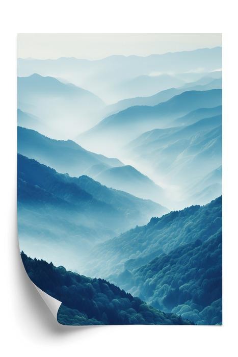 Plakat Bjerglandskab Med Skov Tågen - Doboxa Plakater