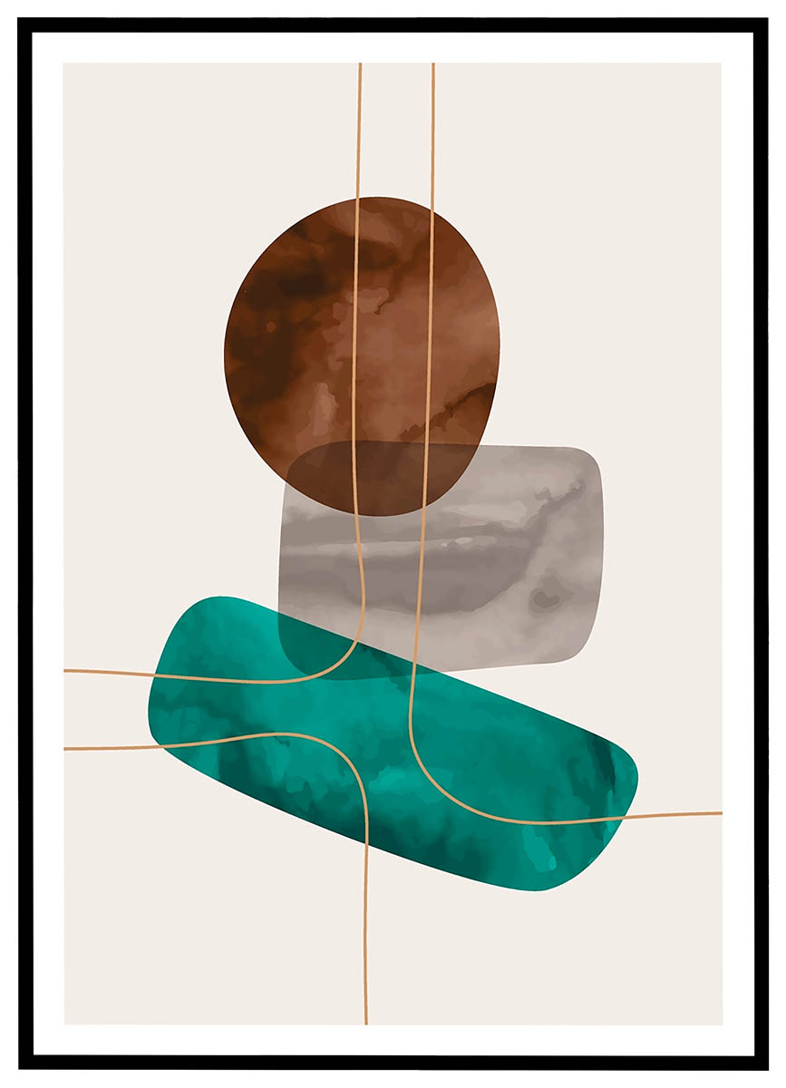 Plakat Golden Abstract - Plakater