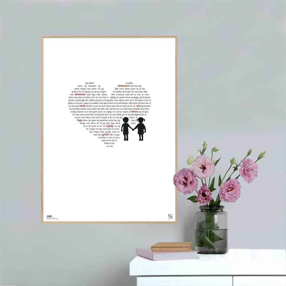 Vennesangen Benny Andersen Songshape Plakat Lodret - Songshape Plakater