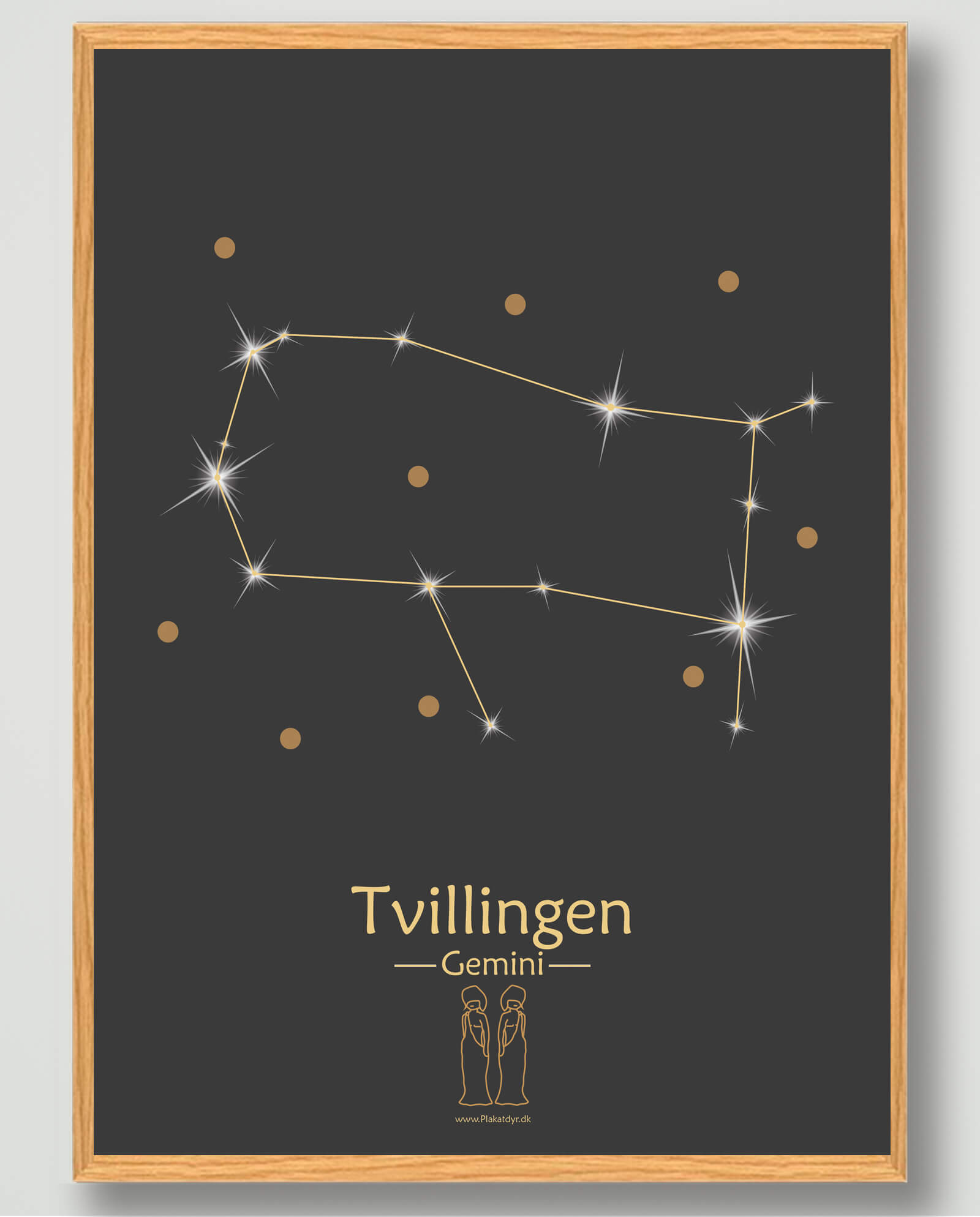 Sort Stjernebillede Tvillingen Plakat - Plakatdyr.dk Plakater