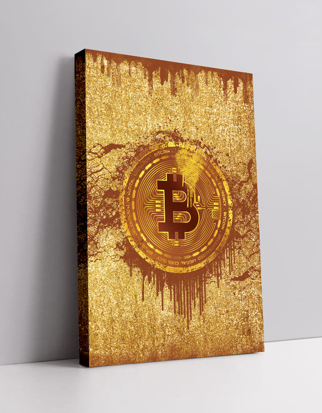 Bitcoin Gold Plakat Lærred - Just Karikatur Plakater